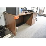 LOT/ BALANCE OF BOARDROOM CONSISTING OF DESK, WINE REFRIGERATOR AND (3) CHAIRS (NO PC'S)