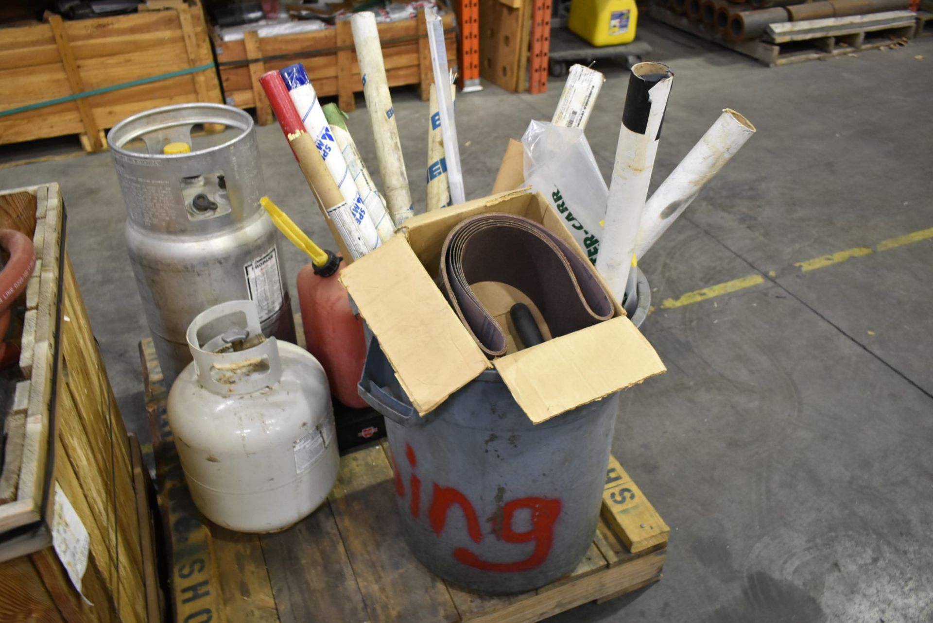 LOT/ CONTENTS OF SKID CONSISTING OF PROPANE TANKS AND STEEL RODS - Image 2 of 2