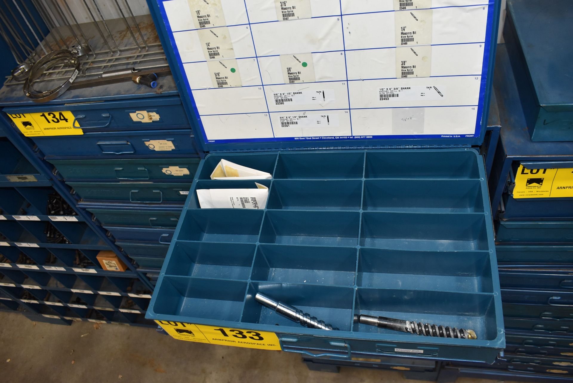 LOT/ STORAGE DRAWERS WITH HARDWARE, SPRINGS & PINS - Image 2 of 12