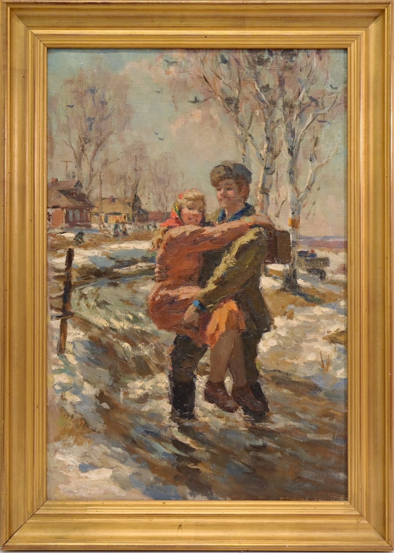 Iossif ILINE (1915-1991) "Spring" 1958, Oil on canvas, Soviet realism painting. - Bild 2 aus 5