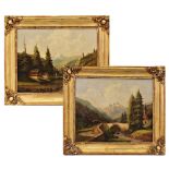 Nicolas PREVOST (Geneva 1817 - 1864), Pair of paintings, oil on canvas, Swiss school, mid-19th C.