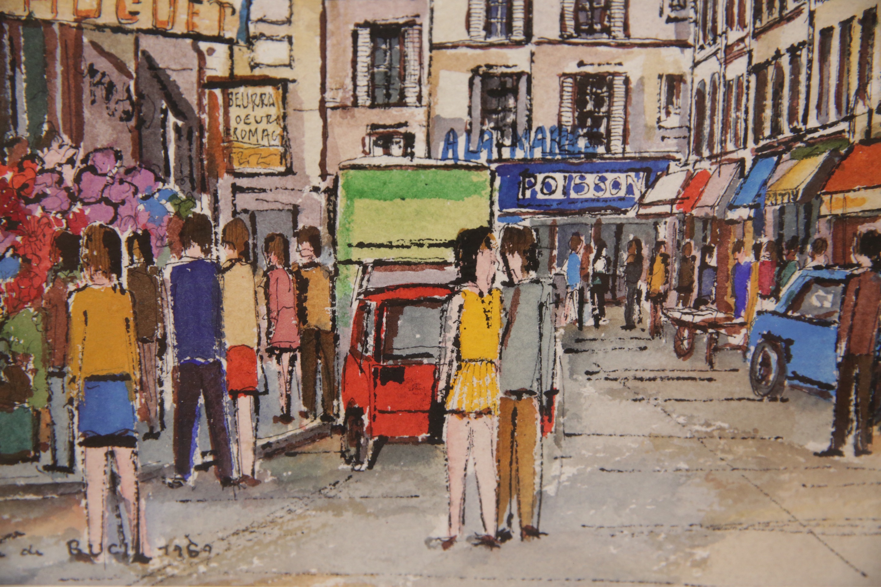 Roland Hamon (1909-1987) "Parisian street scenes", 1969, Watercolor on paper. - Image 3 of 5