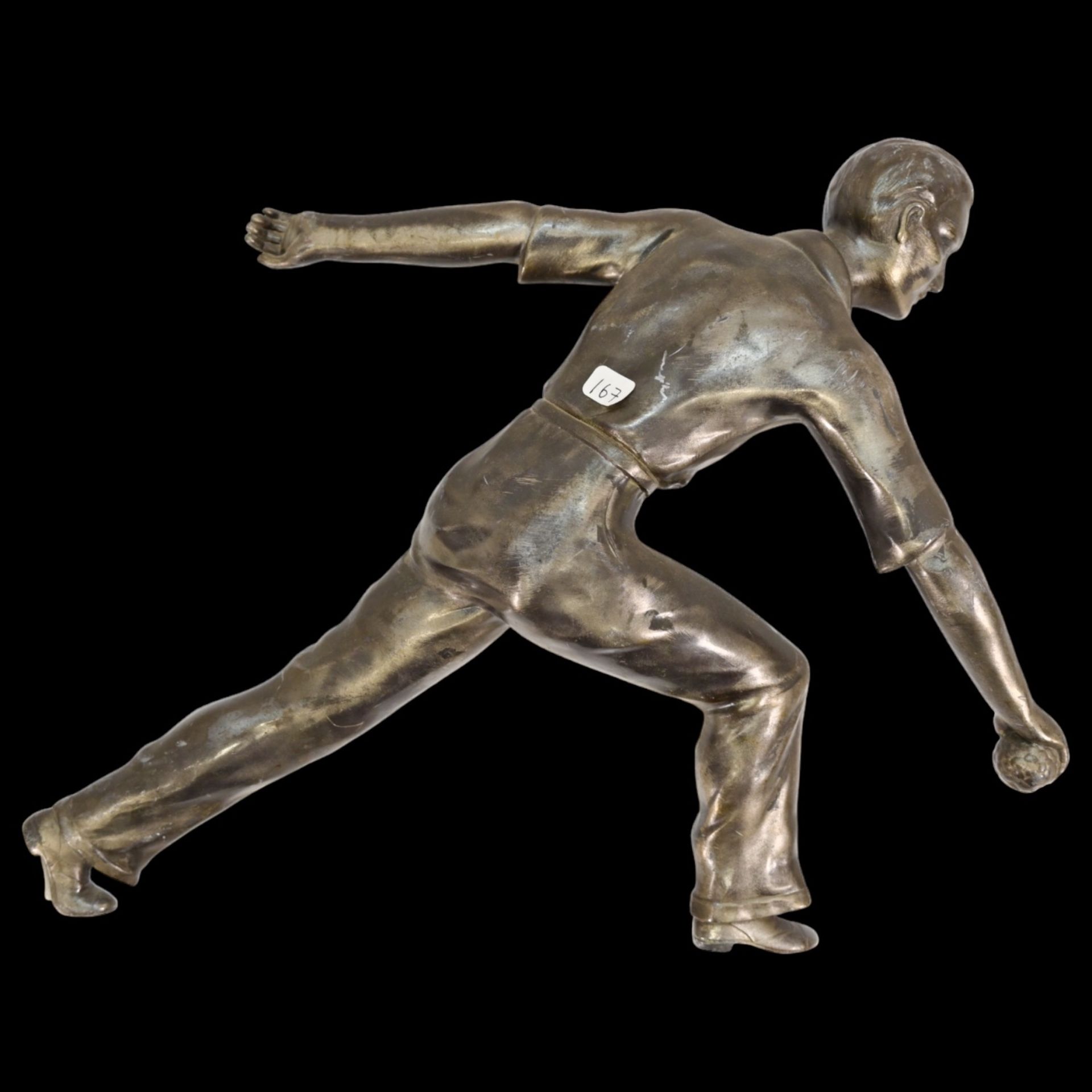 Metal sculpture "Ball Player", Without base, France, first half of the 20th century. Weight 3 kg. - Image 4 of 7