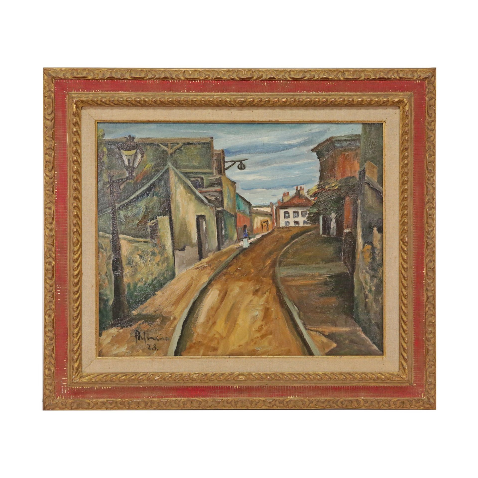 Jose PALMEIRO (Madrid, 1901 / 1903 - Bergerac, 1984) "Village street" 1928, oil on canvas.