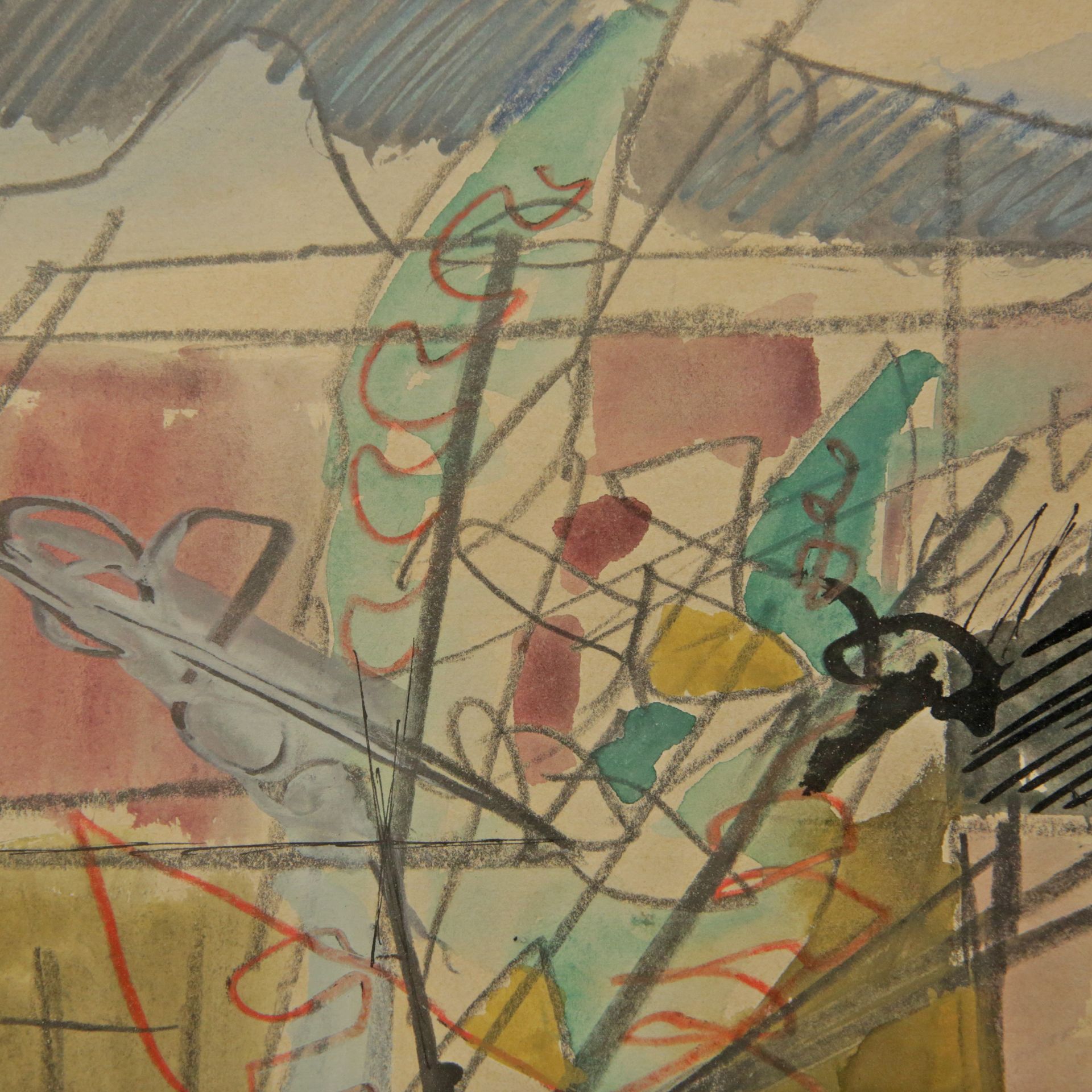 Georges Noel BEDARD (1924-2010) "Abstract landscape" April 22, 1956, ink and watercolor. - Image 3 of 4