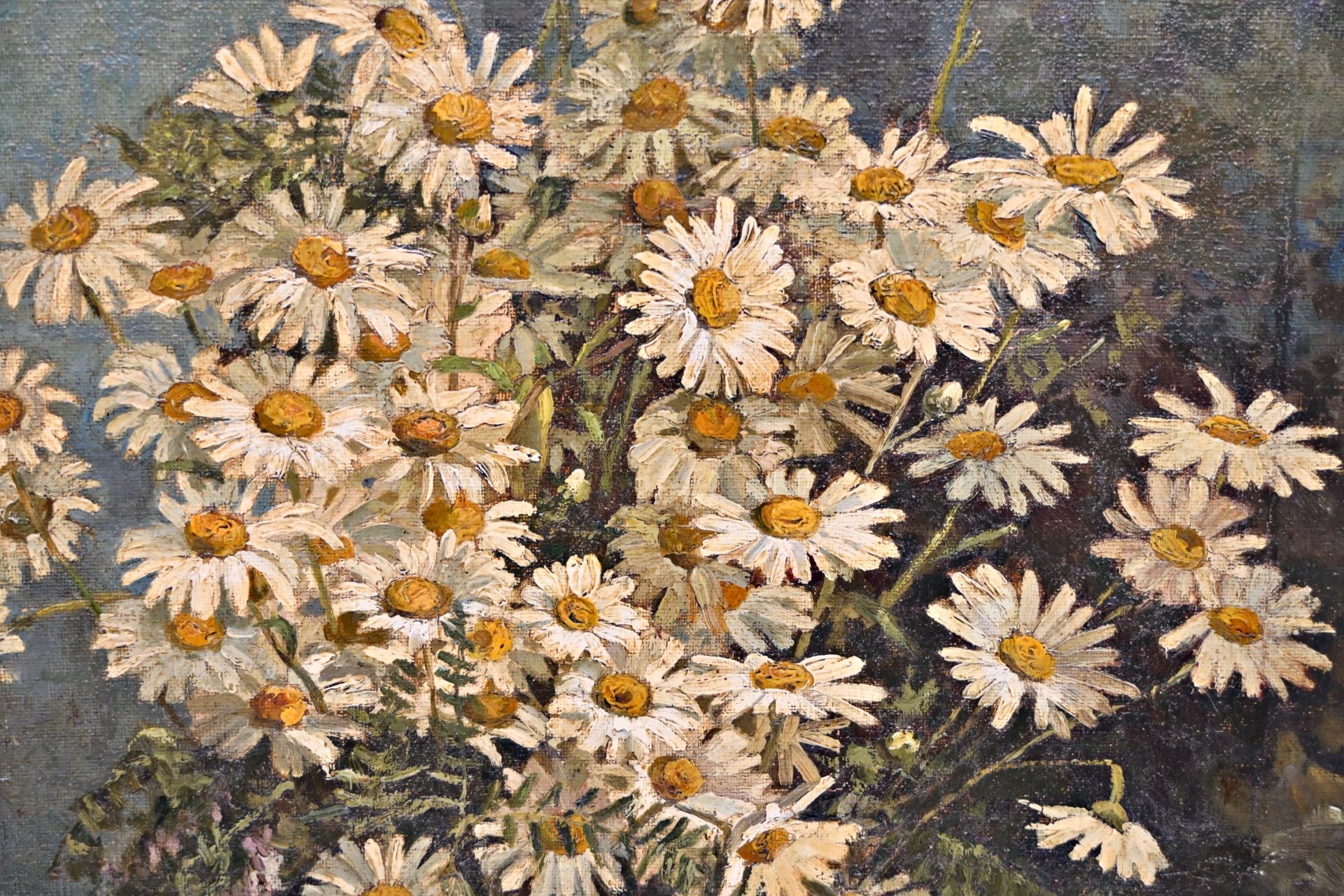 SOFIA KUVSHINNIKOVA (1847-1907). Still life with daisies, oil on canvas, signature and date illegibl - Image 3 of 6