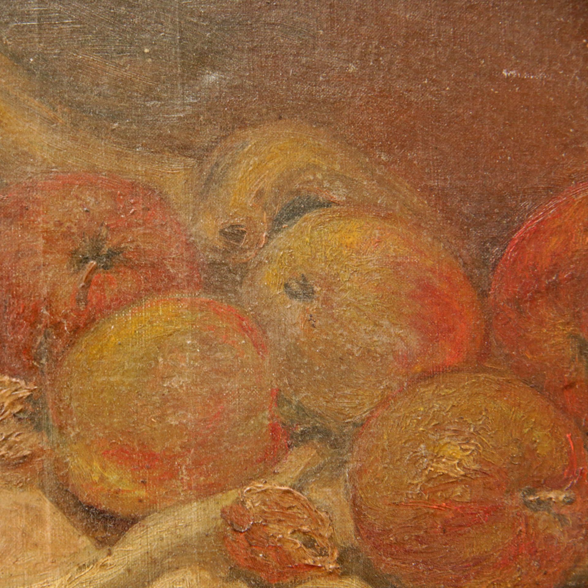 Still-life with apples and wine, oil on canvas French painting, late 19th early 20th century. - Image 2 of 4