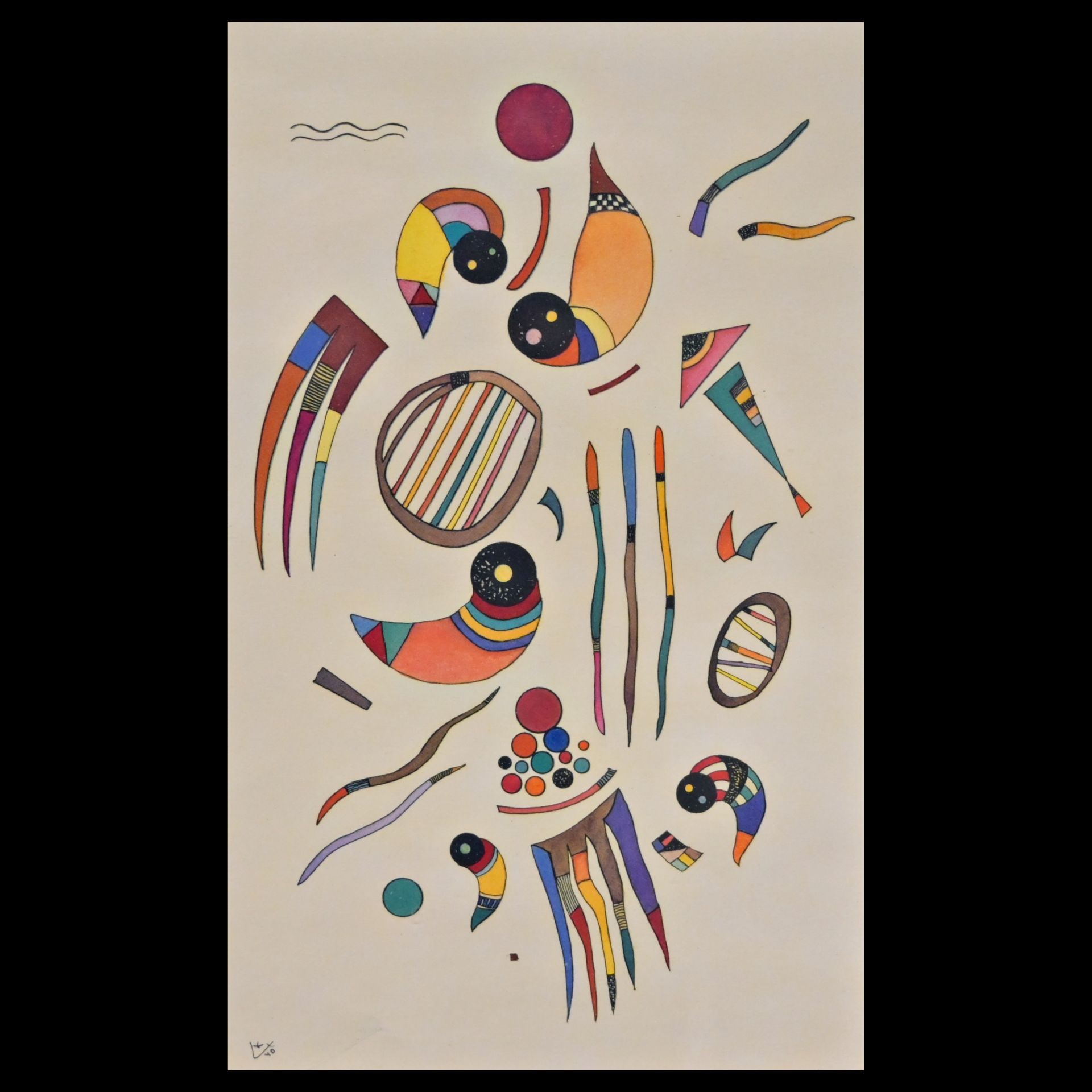 Wassily KANDINSKY (1866-1944) abstract composition, watercolor on paper, 1940. - Bild 3 aus 6