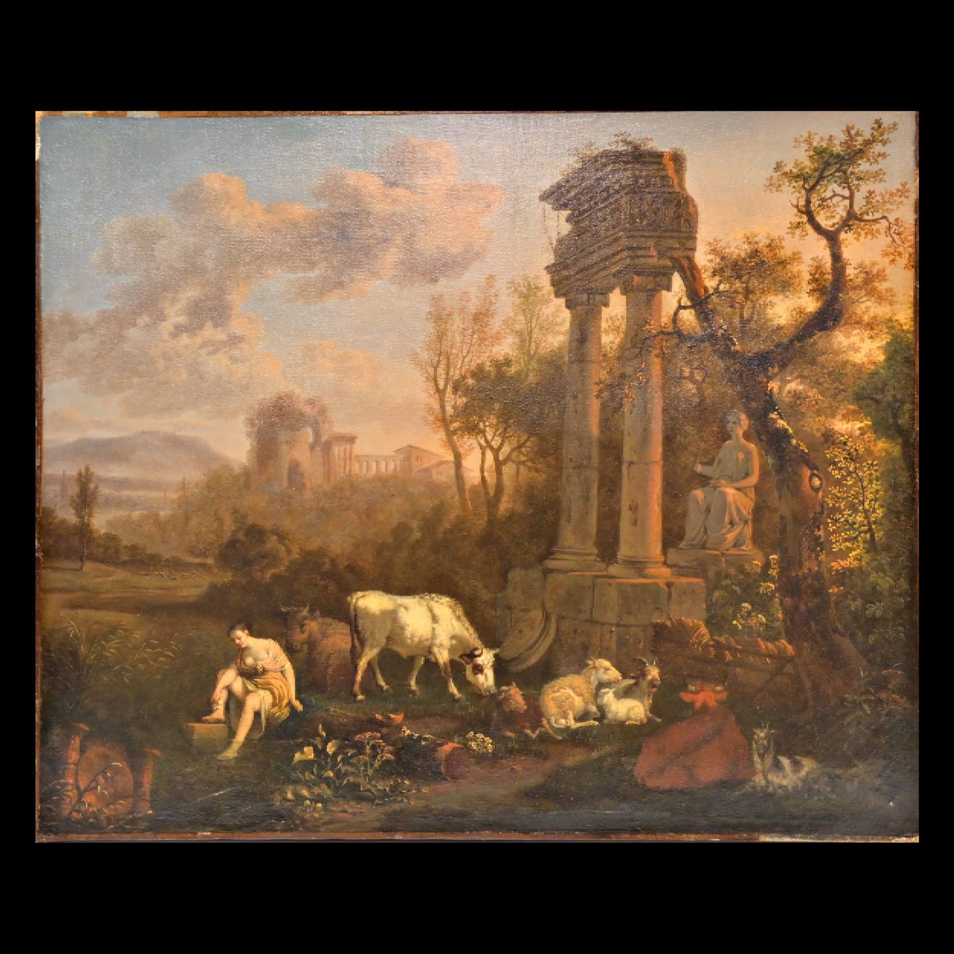 Jean-Louis DEMARNE (1752/54-1829) ancient ruins, Oil on canvas, not signed, late 18th-early 19th C.