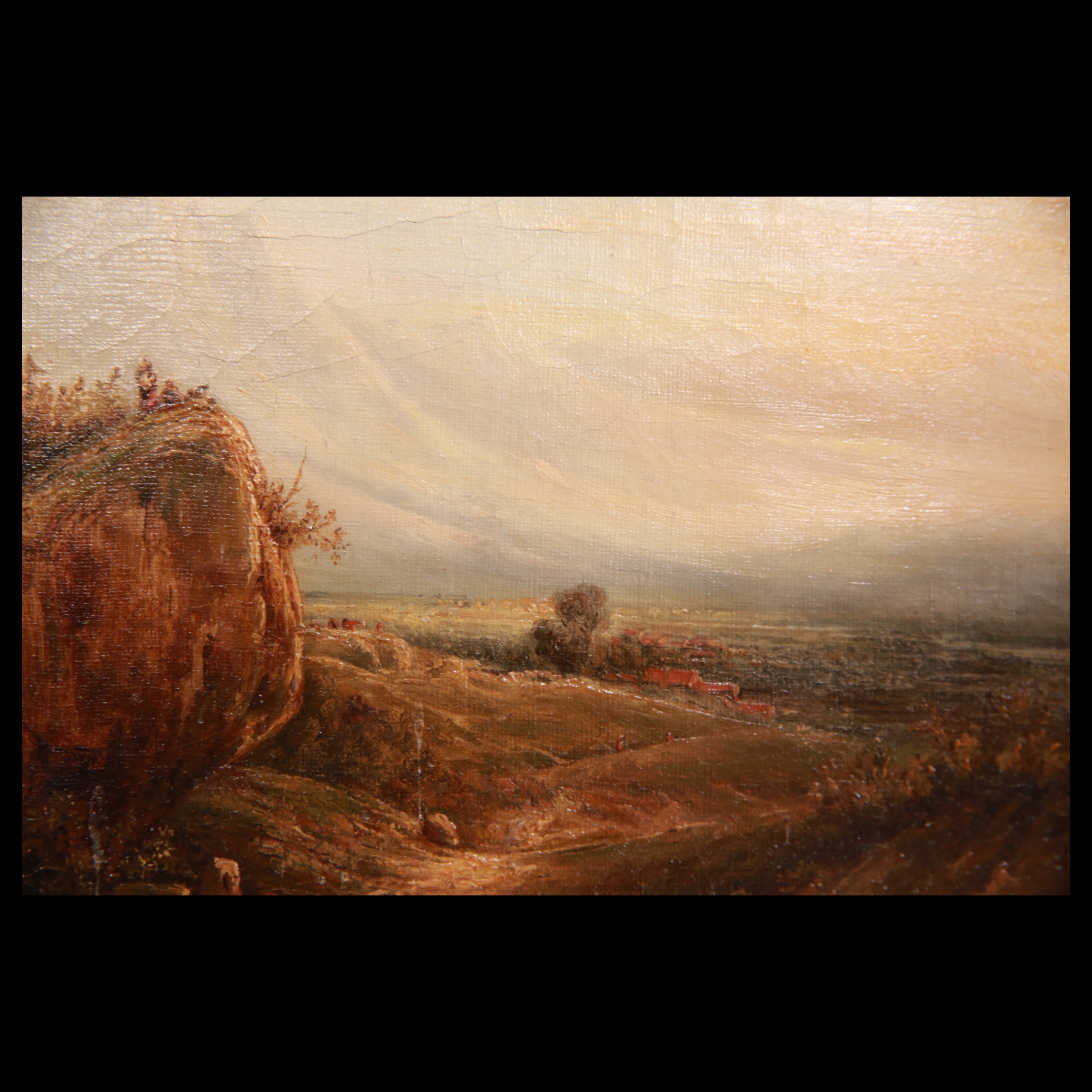 Landscape, oil on canvas, without author's signature, French painting of the 19th century. - Image 3 of 9