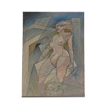 Female nude 1985, oil on canvas, signed by the artist in the lower right corner of Miannini.