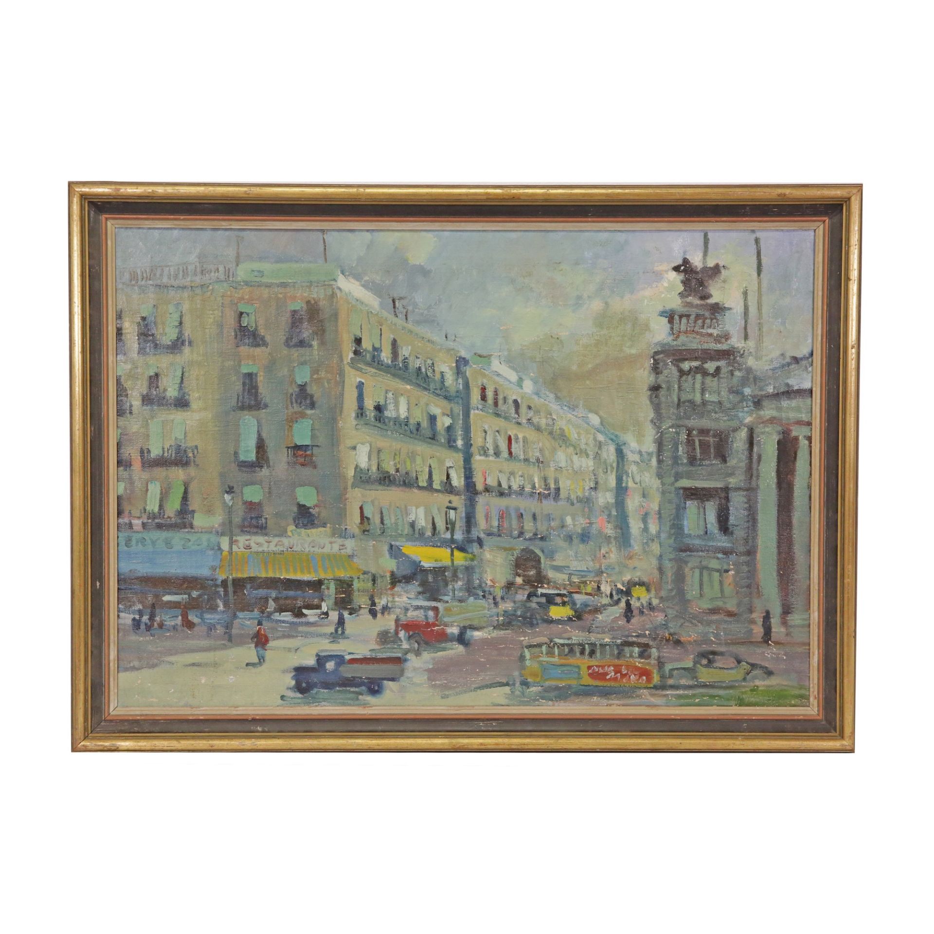 Painting "STREET IN SPAIN" unsigned, to the taste of Lucien ADRION (1889-1953), oil on canvas.