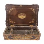 Dressing table top, Napoleon III times, Japanese-style black and gilt lacquer. France mid 19th _.