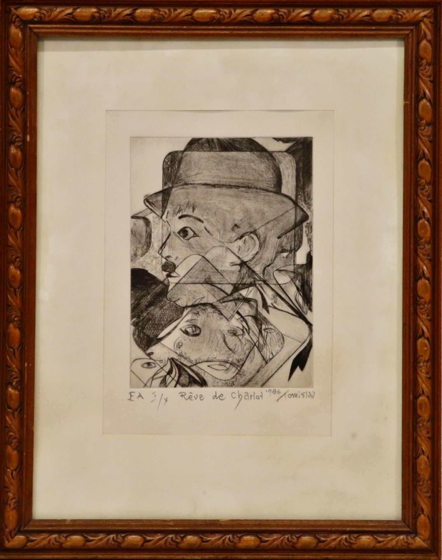 "Charlot"s Dream", etching, EA I/X, 1986, signed by Tomislav, French painting of the 20th C. Collect - Bild 2 aus 6