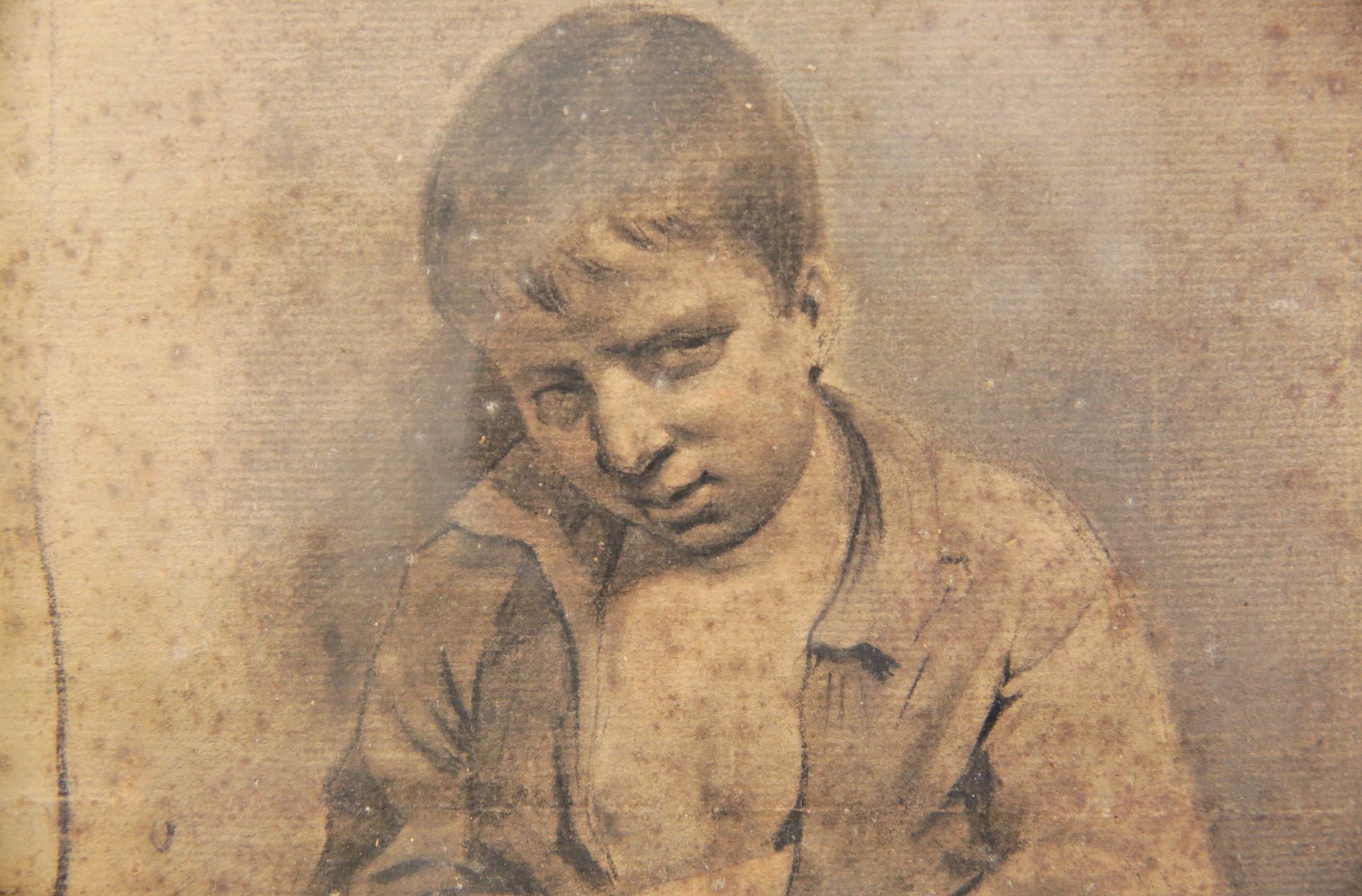 Frantz CHARLET (1862 Belgium -1928) "Seated child", European painting of the 19th-20th century. - Bild 5 aus 6