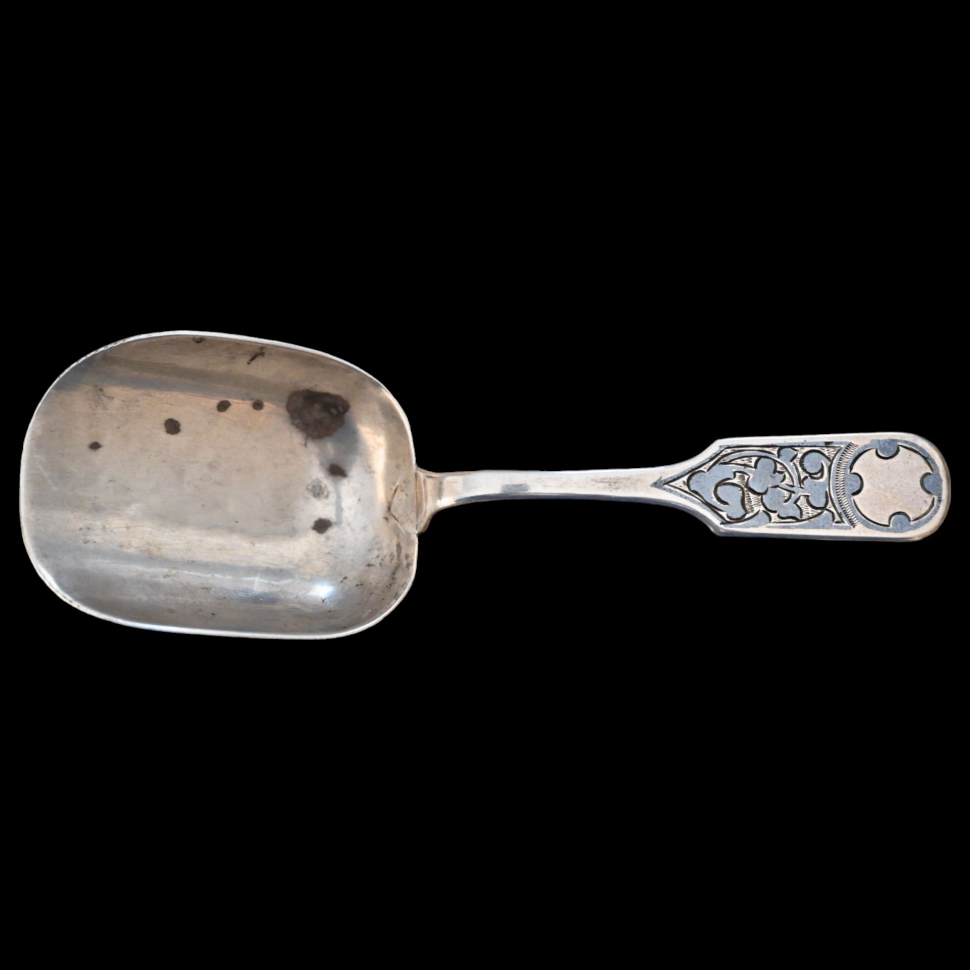 Silver kovsh and spoon decorated with niello, Russian Empire, late 19th C., jeweler Nikolai Pavlov. - Image 9 of 10