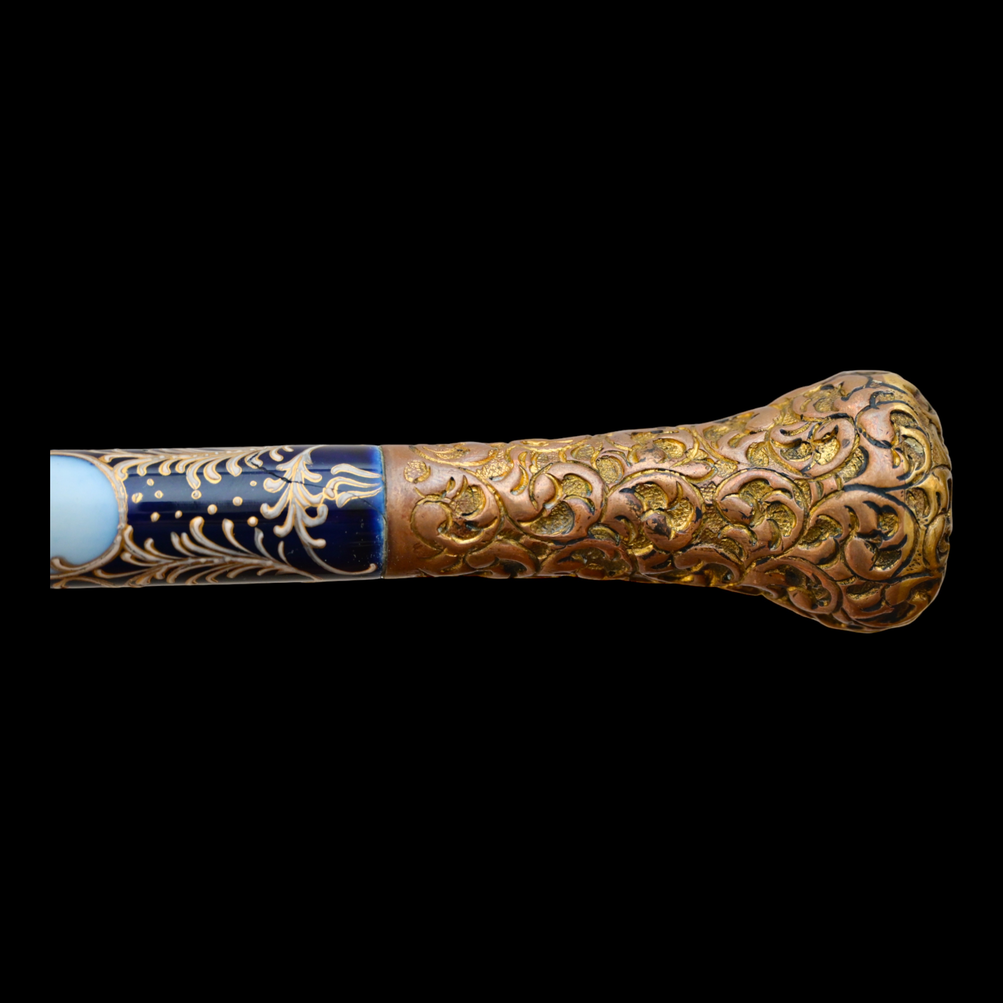 Rare Cane with Porcelain part. Limoge Porcelain Manufactory. France, 19th century. - Image 6 of 12