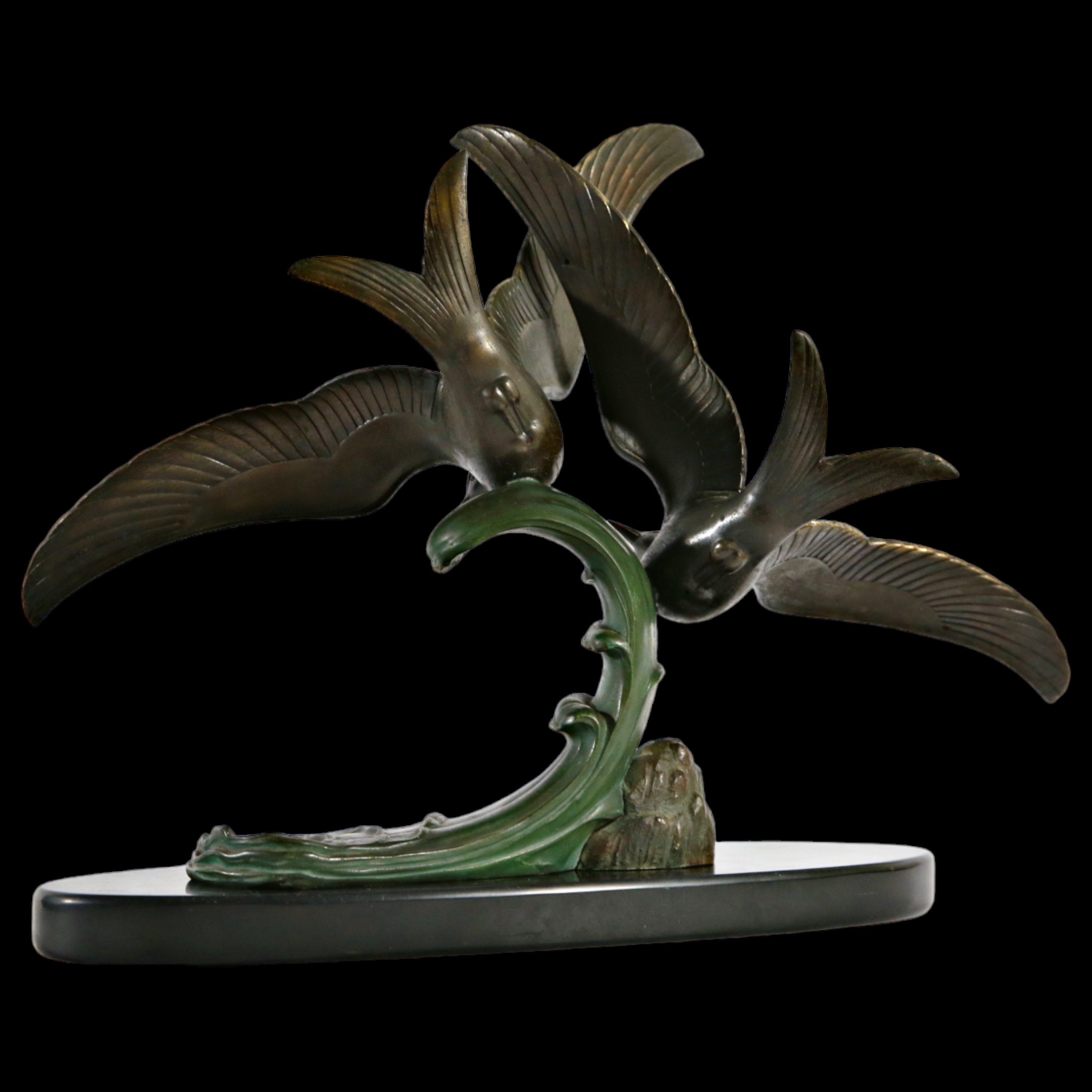 Very high quality Art Deco bronze sculpture, gilded, French, early 20th century. - Image 3 of 9