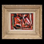 Abstract painting, oil on canvas, author's signature and date on the front, L M, 59.