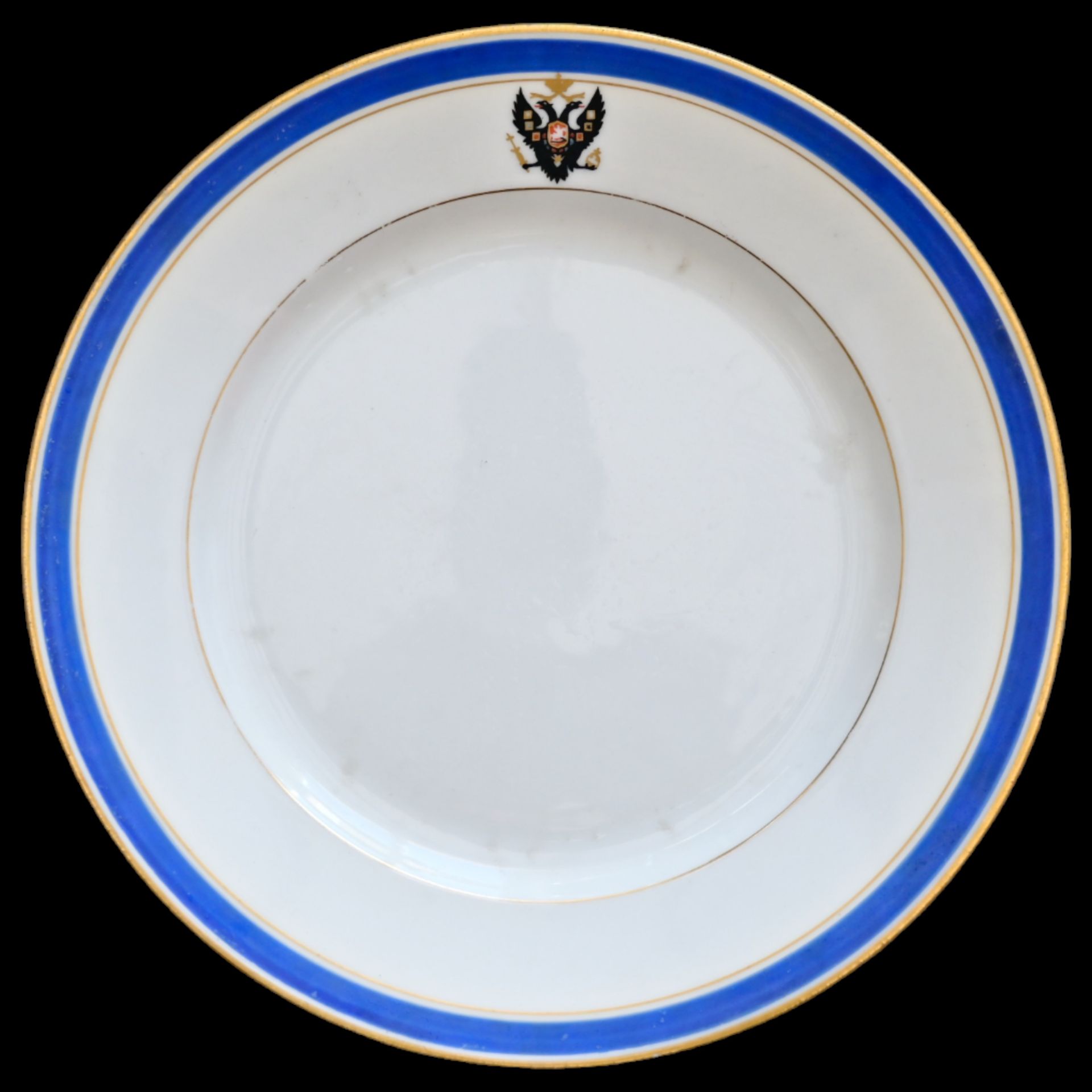 Plate from the dinner service of the Russian Emperor Nicholas II from the yacht "Alexandria", 1885. - Bild 2 aus 4