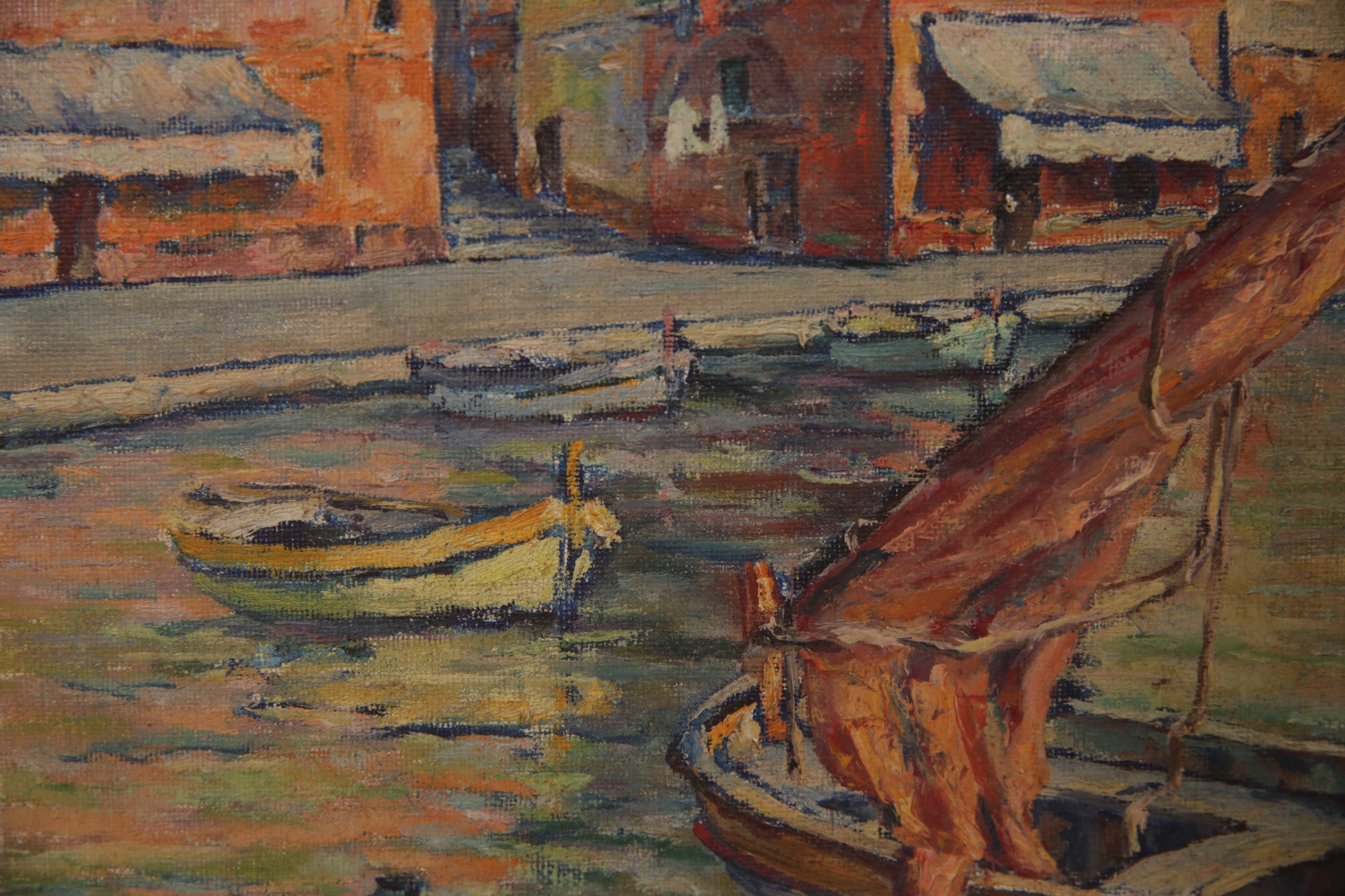 The port of Nice, oil on canvas, signed by the author in the lower right corner - Ricardi. - Image 3 of 4