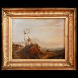 Landscape, oil on canvas, without author's signature, French painting of the 19th century.