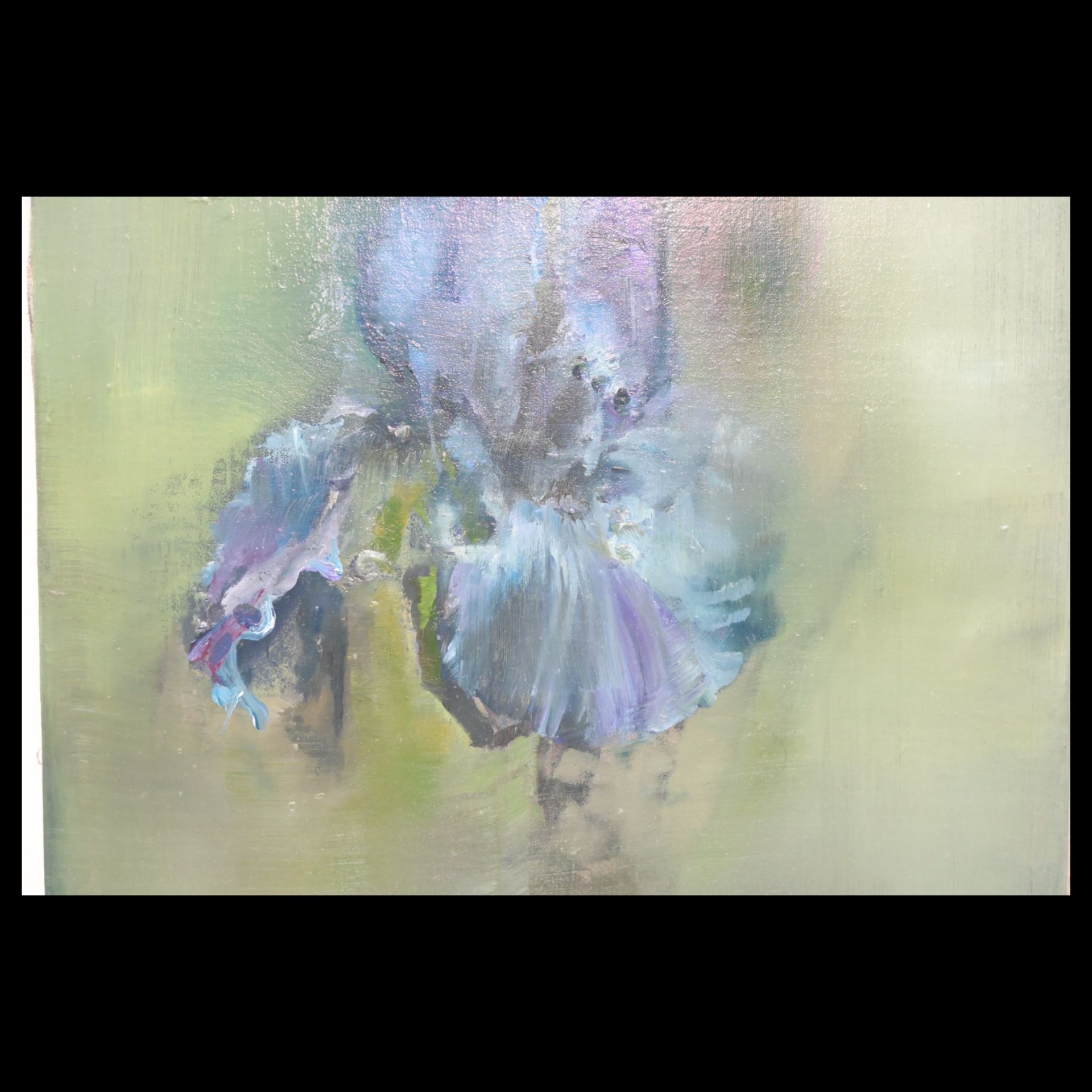 Clement ROSENTHAL (1956) iris flower on green background, oil on canvas, 2002. - Bild 3 aus 8