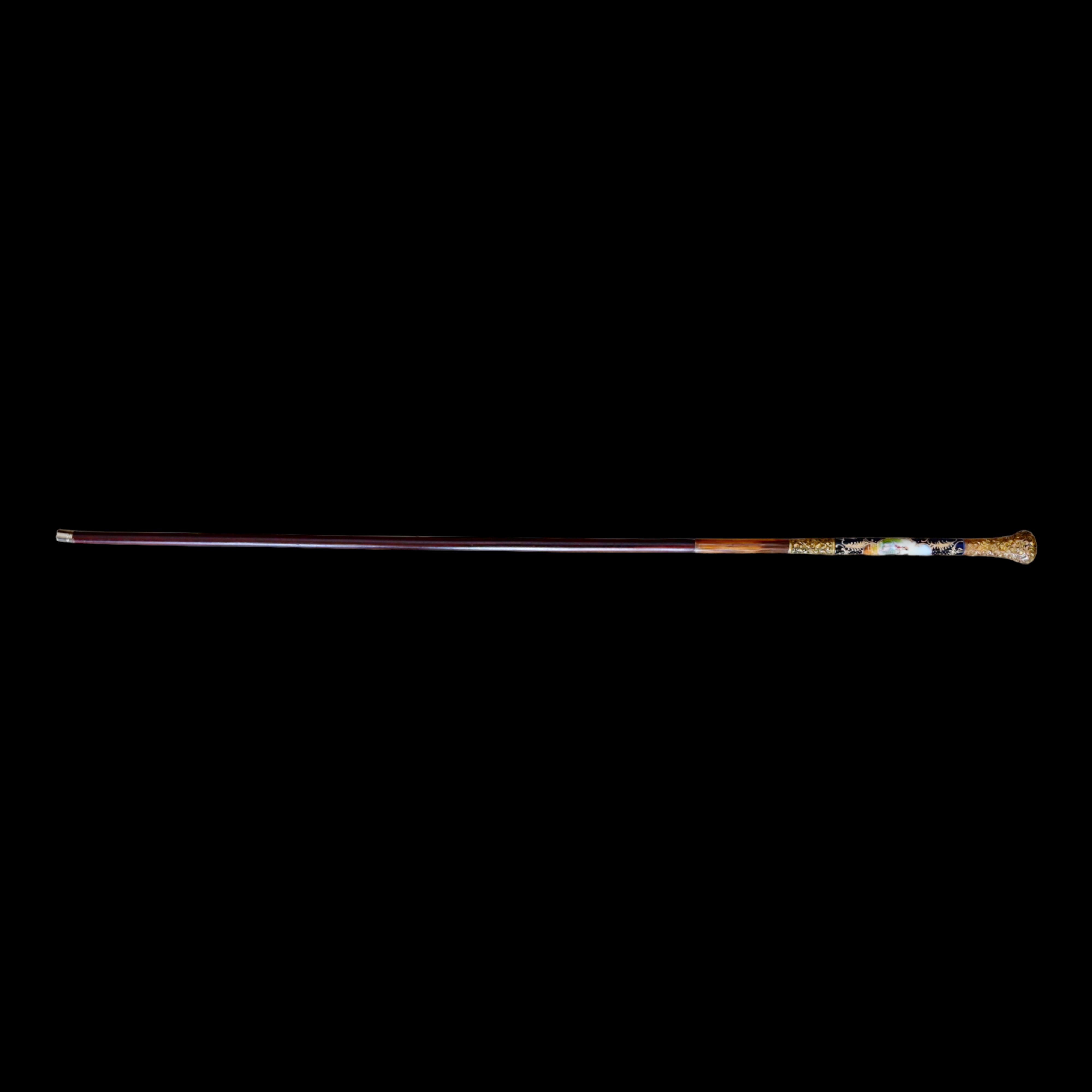 Rare Cane with Porcelain part. Limoge Porcelain Manufactory. France, 19th century. - Image 2 of 12