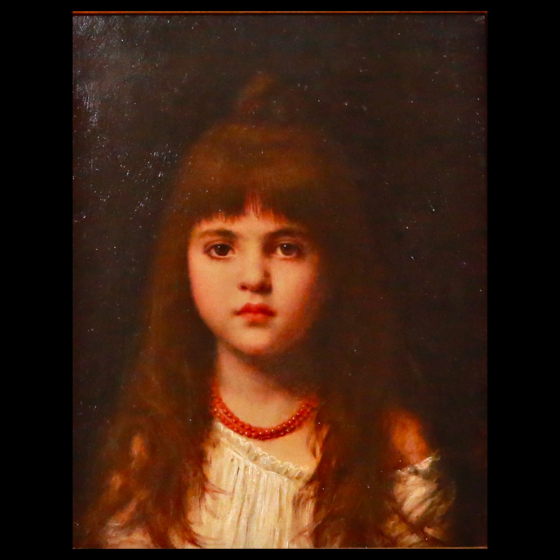 Attributed Alexey Kharlamov, Portrait of a little girl, Oil on panel, no signature, Russian painting - Image 3 of 7