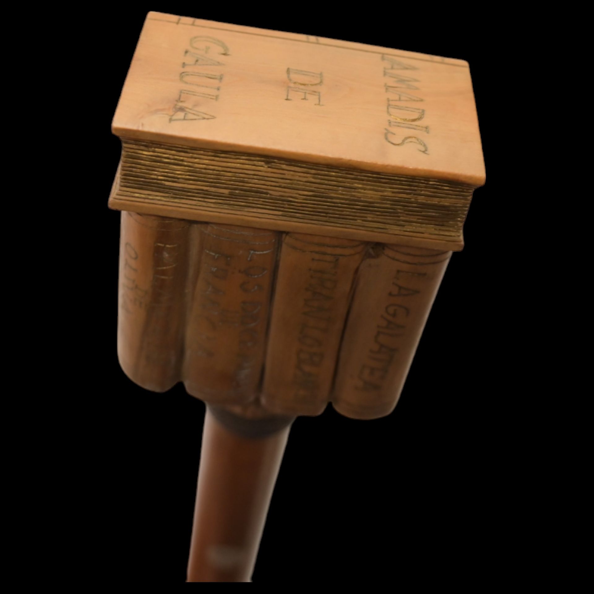A rare Walking Stick - music box, Cane with pommel in the form of books, early 20th century. - Bild 6 aus 6