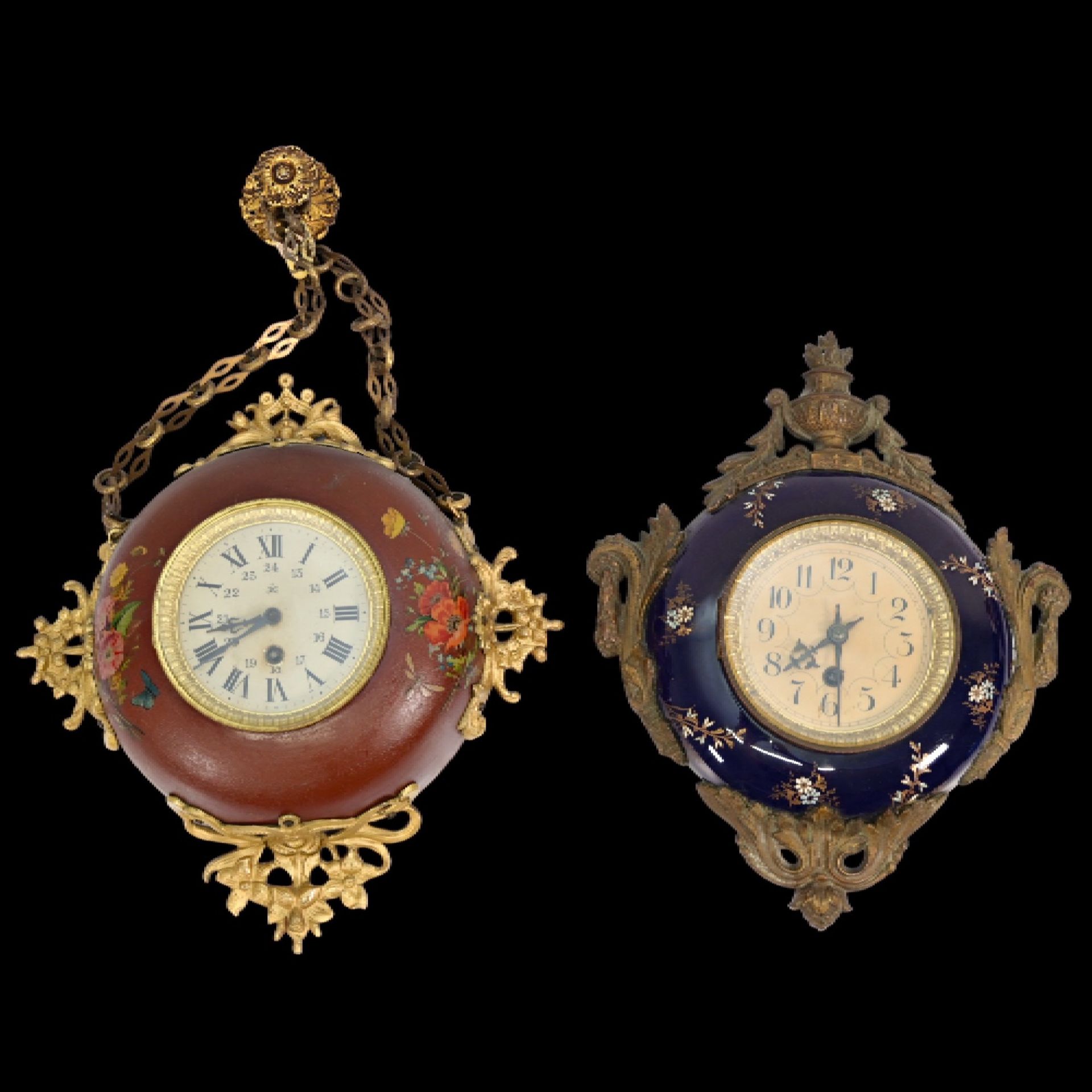 Set of two wall clocks, France, 19th-20th century.