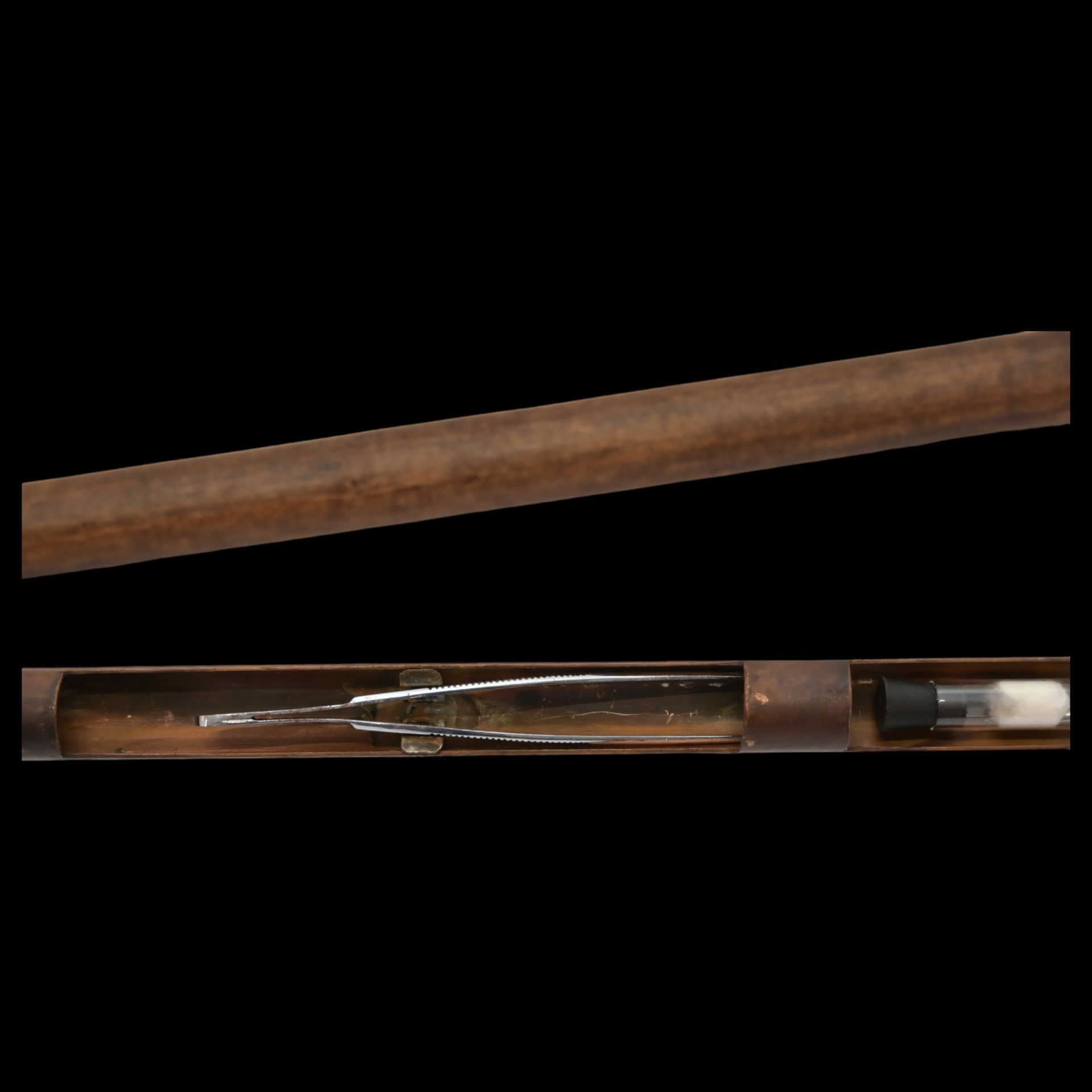 A rare Walking Stick Cane of a Doctor with a medical instruments inside, early 20th century. - Bild 6 aus 8