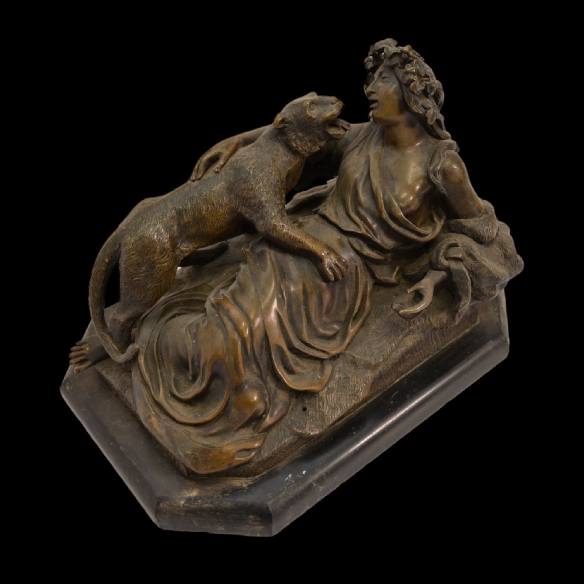 Bronze Sculpture of "Diana with Panther", France 19th century.