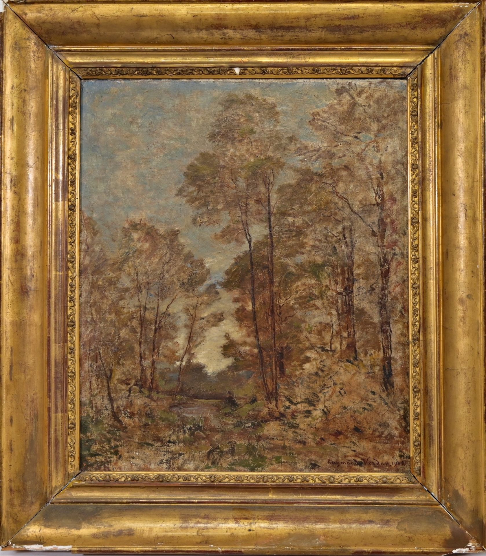 Raymond Jean VERDUN (1873-1954) "Autumn woodland landscape" 1906, oil on canvas, French painting. - Image 2 of 6