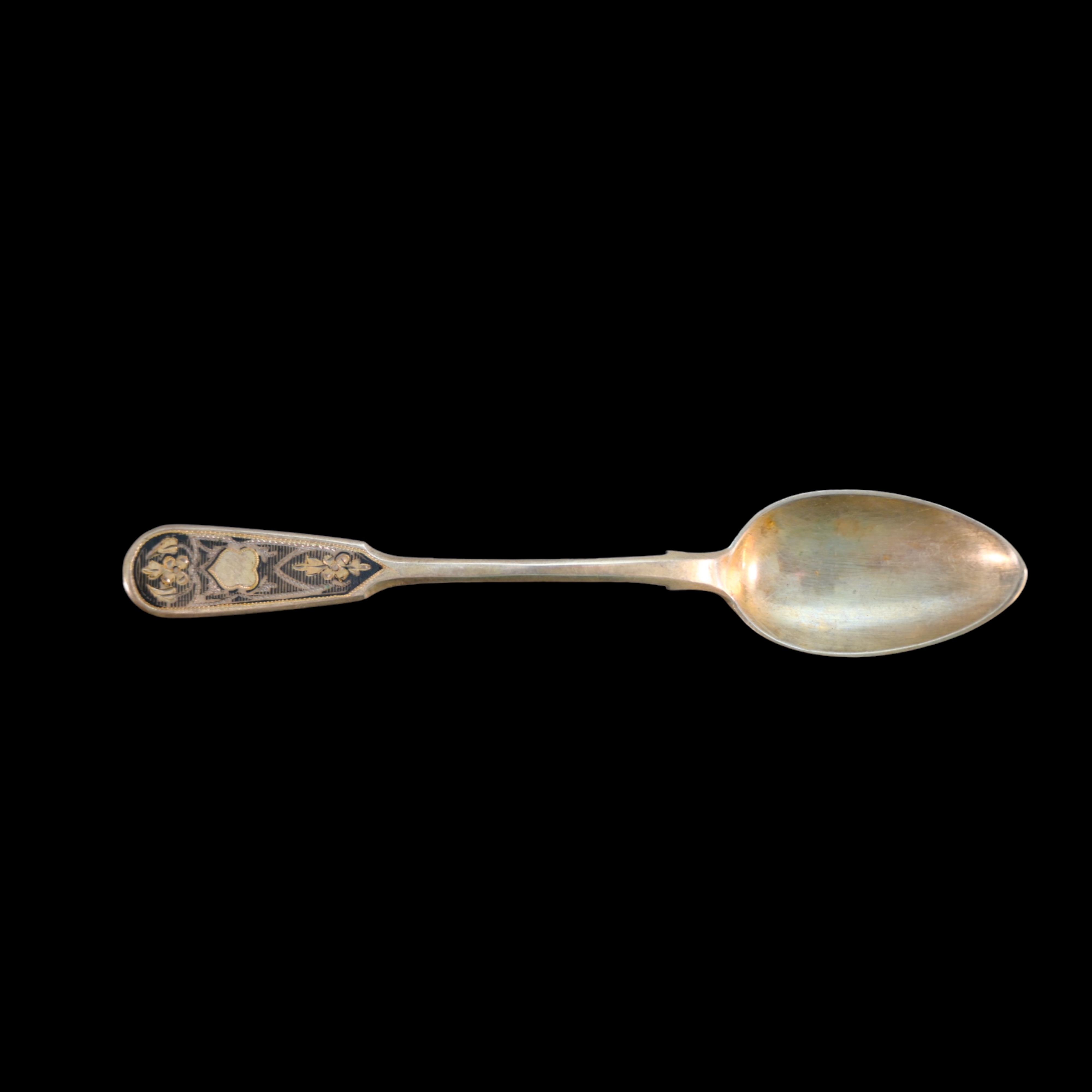 Set of 6 silver teaspoons in the original box. Russia, 1869 - Image 3 of 6