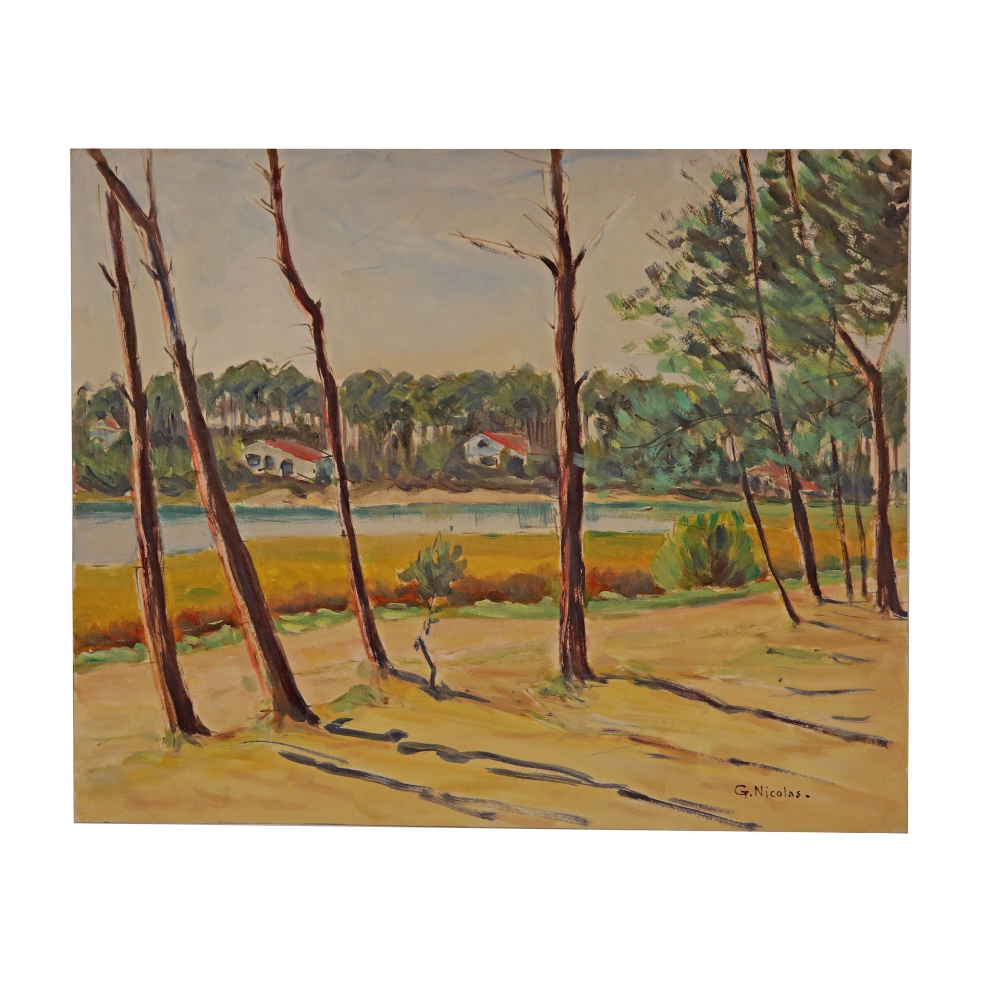 Large lot of 26 painting, landscapes G. Nicolas, French painting of the 20th century. - Bild 2 aus 28