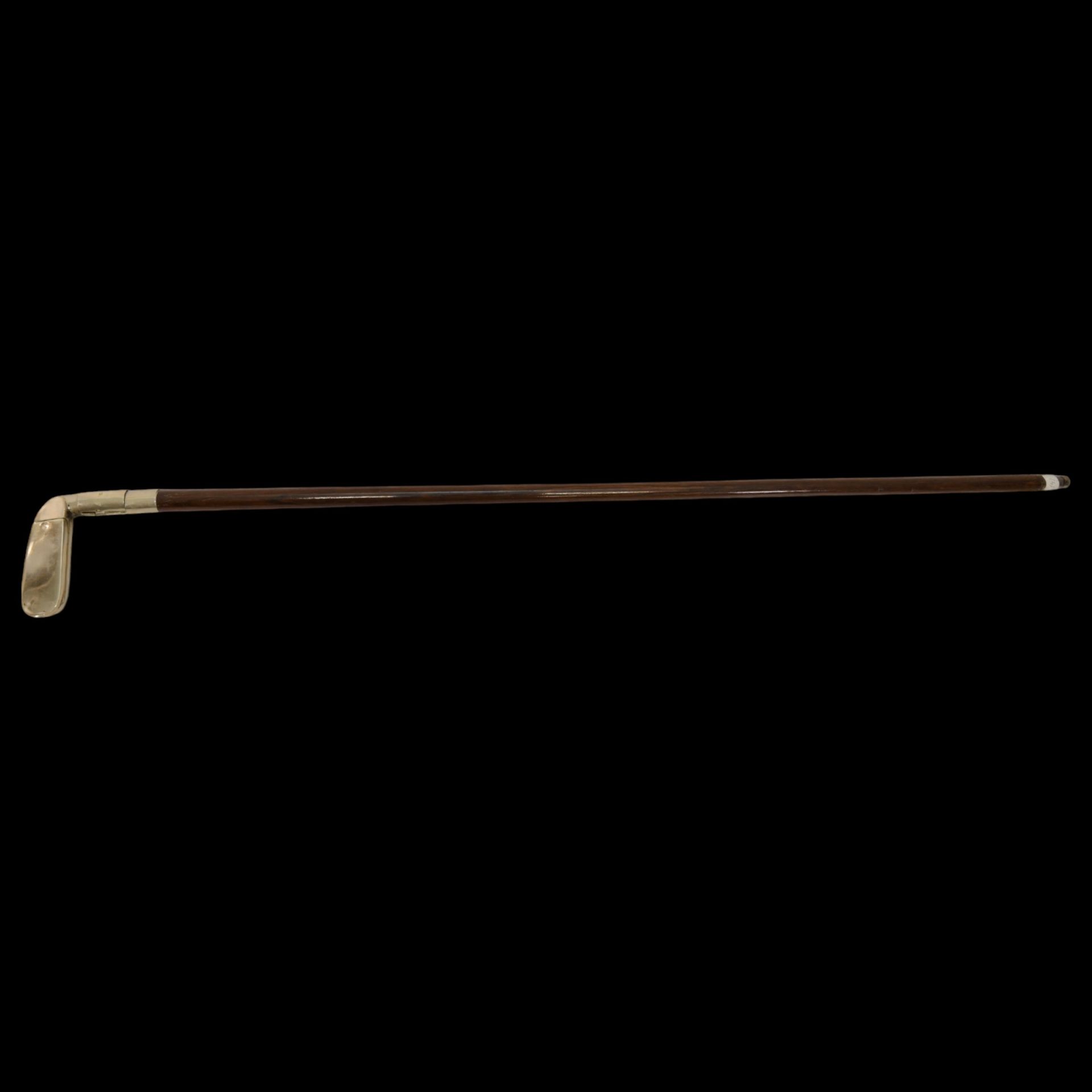 A rare Golfclub Walking Stick Cane, Cigarette Case with Match Safe, early 20th century. - Image 2 of 8
