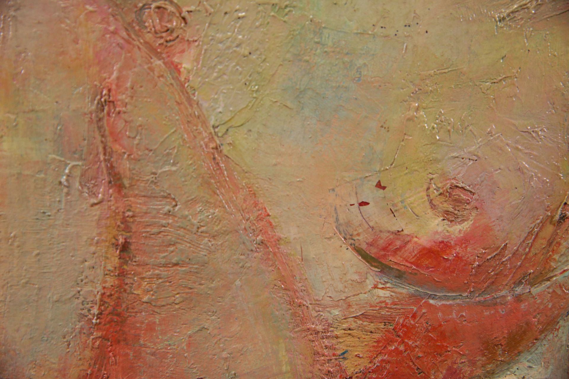 Benjamin BENMAYOR (1920-1999) "Pink female nude" oil on canvas, French painting of the 20th century. - Bild 4 aus 5