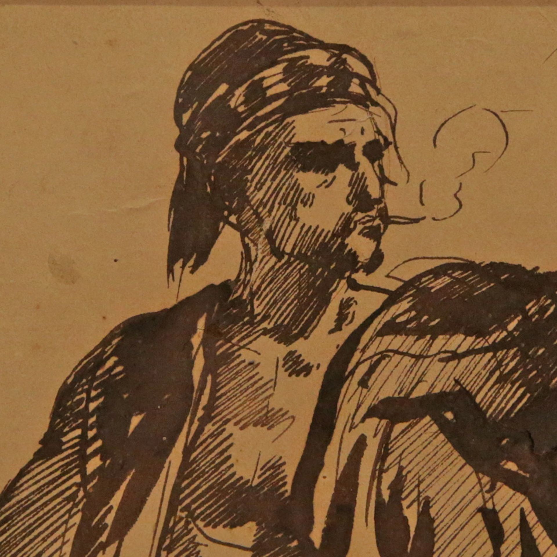 The Turk, ink drawing on paper, 20th century. - Bild 4 aus 4