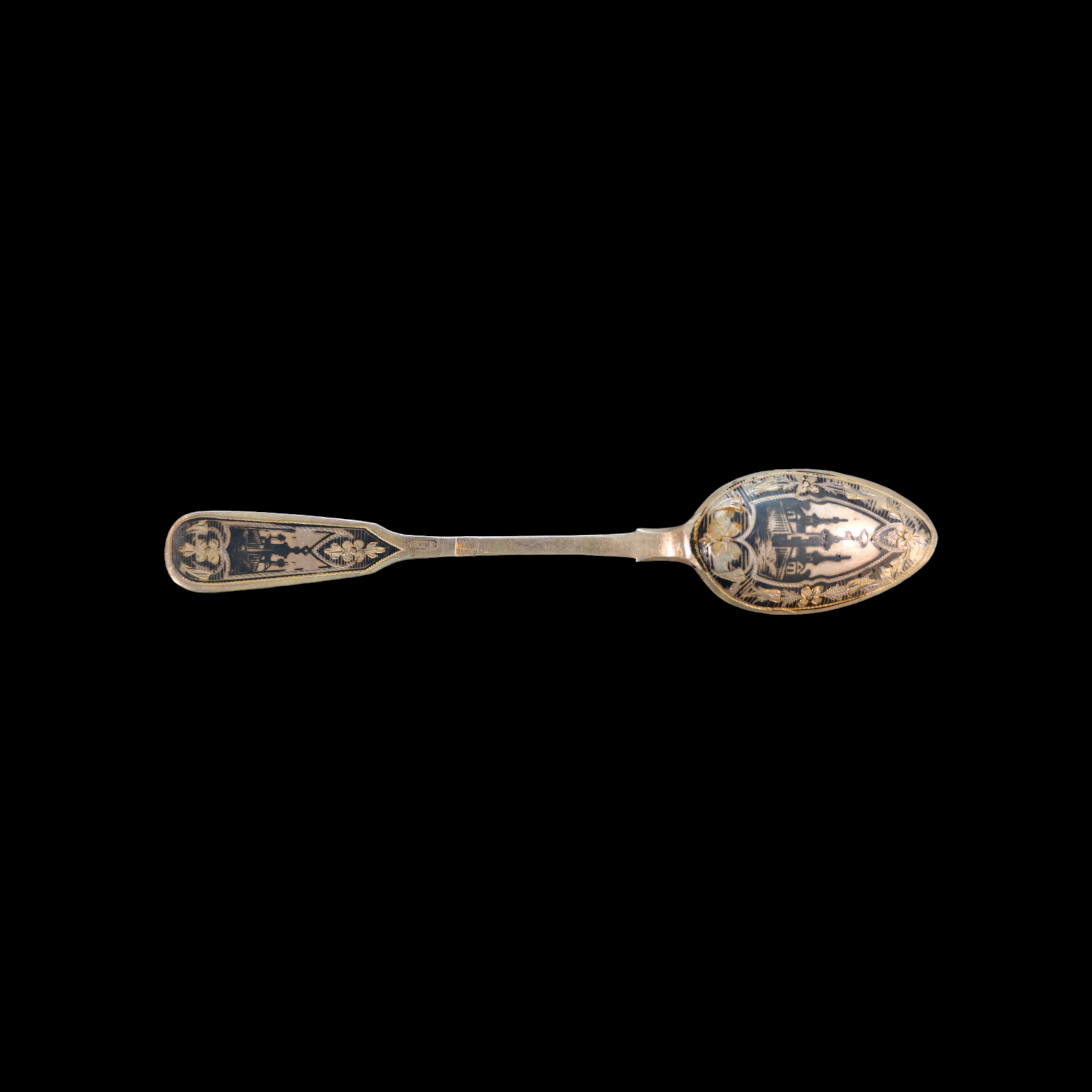 Set of 6 silver teaspoons in the original box. Russia, 1869 - Image 4 of 6