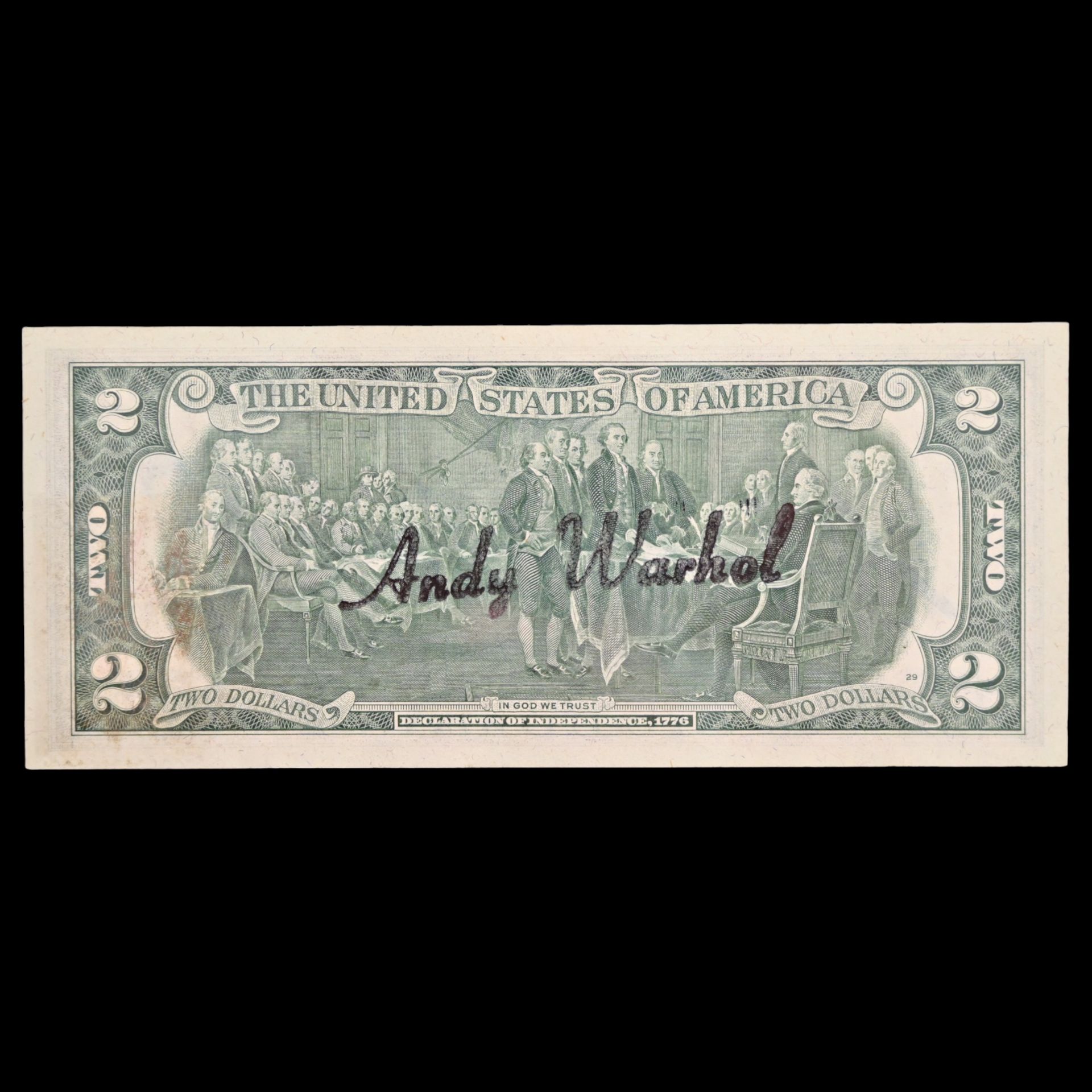 Andy WARHOL (1928 - 1987), Signed 2-dollar banknote + certificate. - Bild 4 aus 4