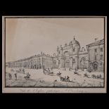 VIEW ON THE CATHOLIC CHURCH IN SAINT PETERSBURG Lithography. Alexander Ivanovich Plushar Ed. 1825