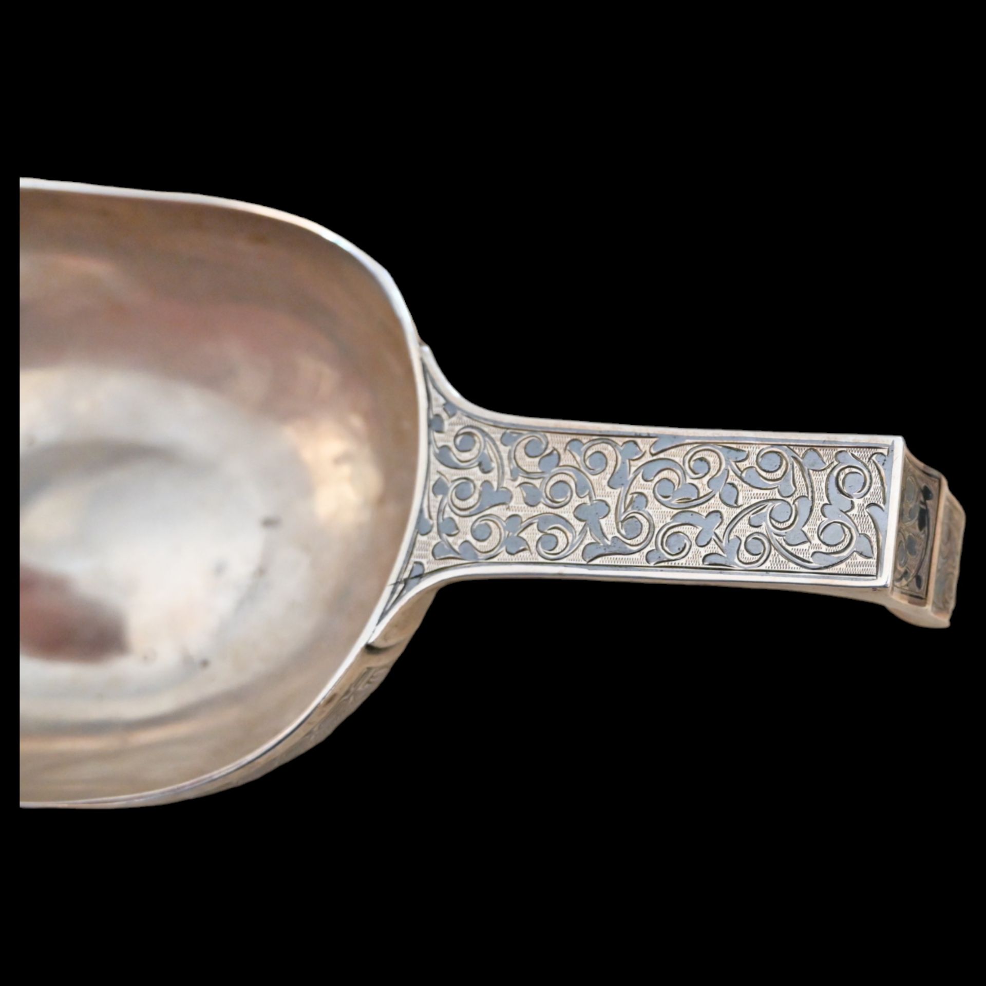 Silver kovsh and spoon decorated with niello, Russian Empire, late 19th C., jeweler Nikolai Pavlov. - Image 6 of 10