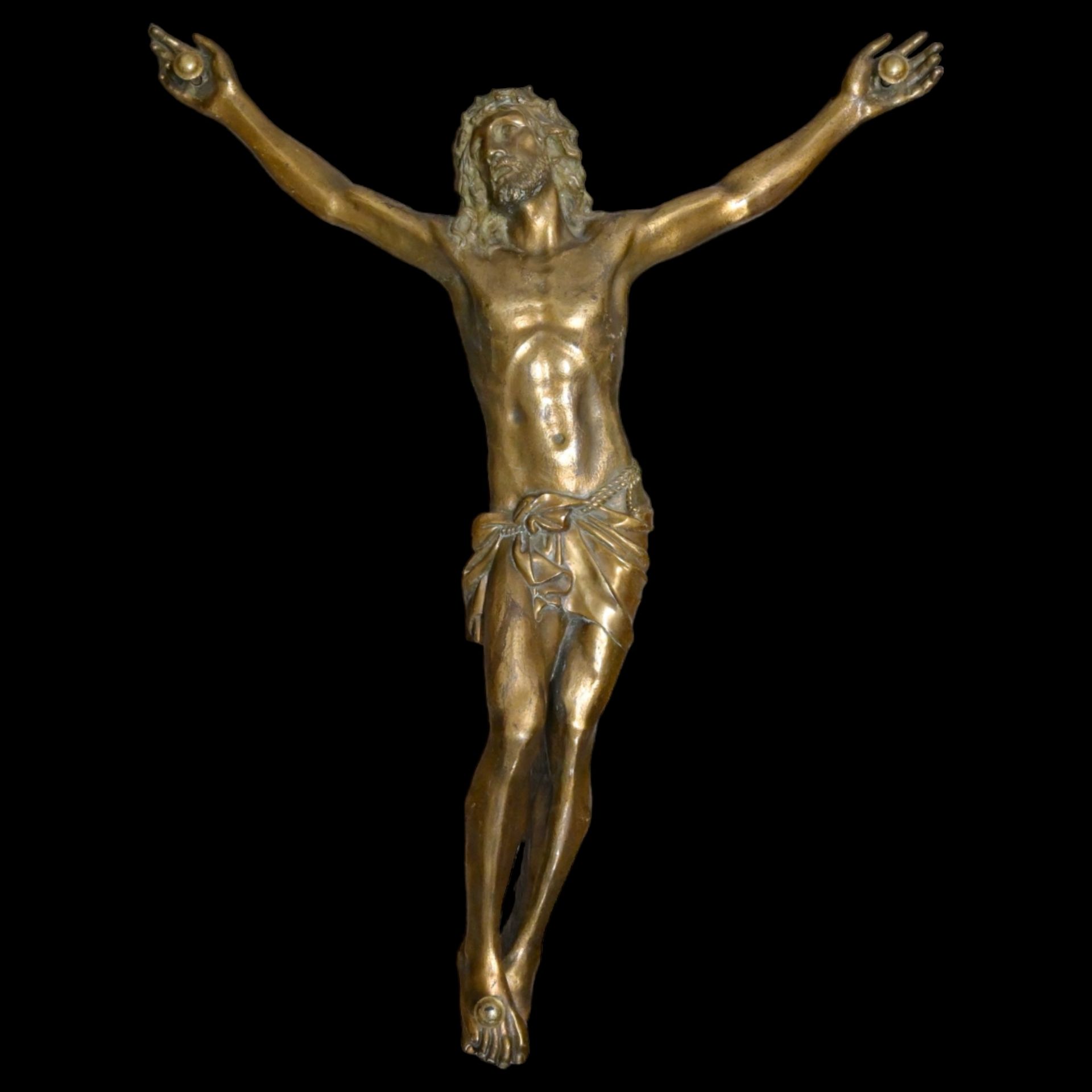 The crucified Christ, Bronze sculpture, Italy 19th _.. After a model by Giambologna (1529-1608). - Bild 2 aus 22