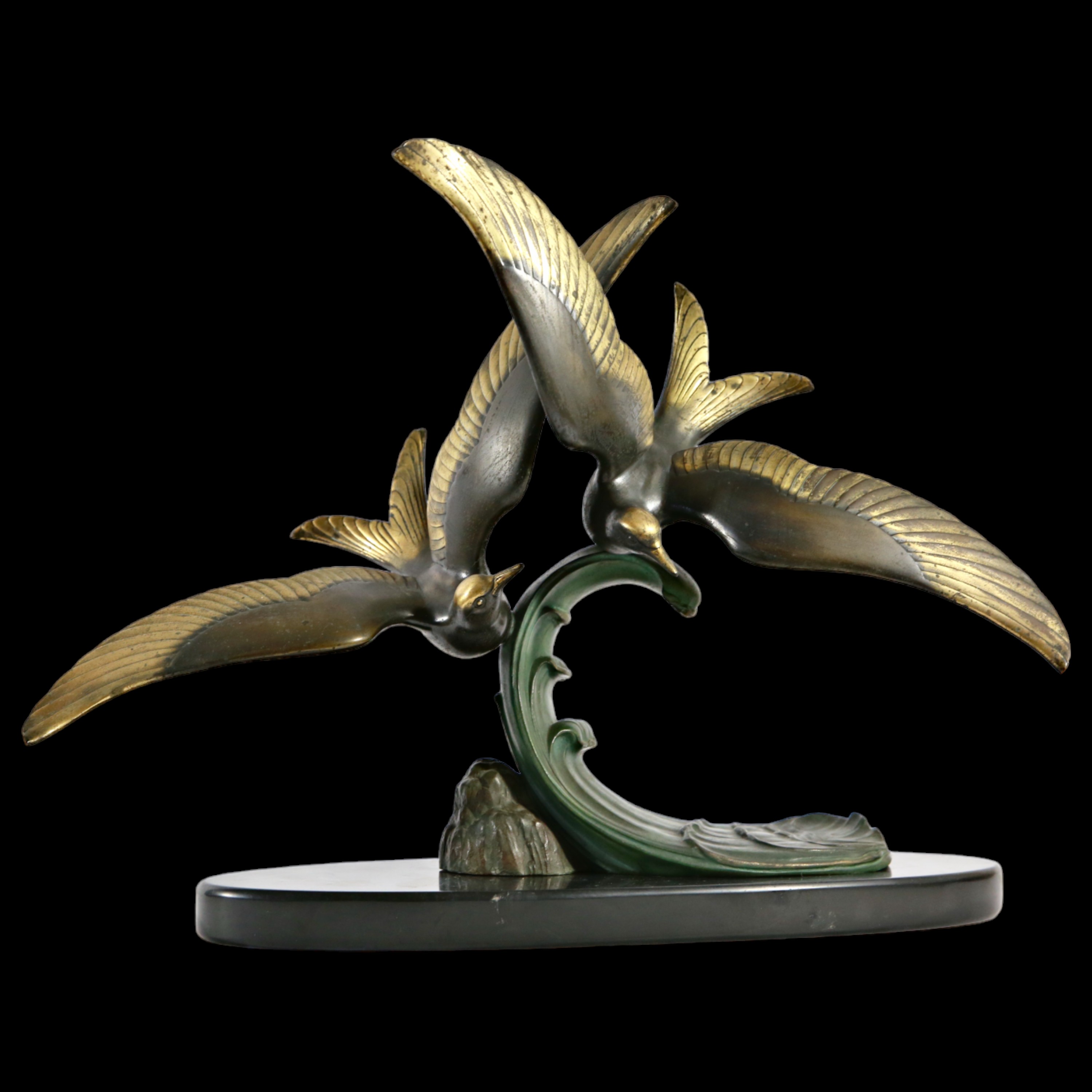 Very high quality Art Deco bronze sculpture, gilded, French, early 20th century. - Image 5 of 9