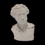 Bust of Alexander Pushkin, Porcelain, LFZ Mark, Leningrad Porcelain Factory, Russia 20th C.