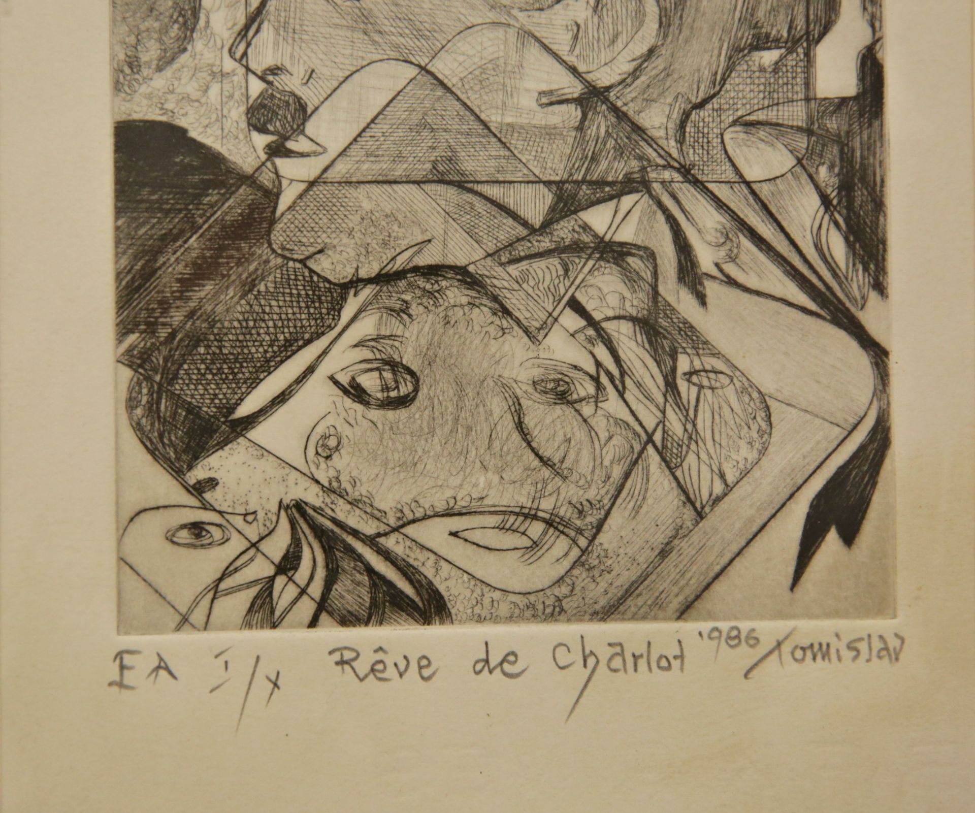 "Charlot"s Dream", etching, EA I/X, 1986, signed by Tomislav, French painting of the 20th C. Collect - Bild 6 aus 6