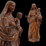 Magnificent Wooden sculpture, Virgin Mary with Child Jesus, France 19th century.