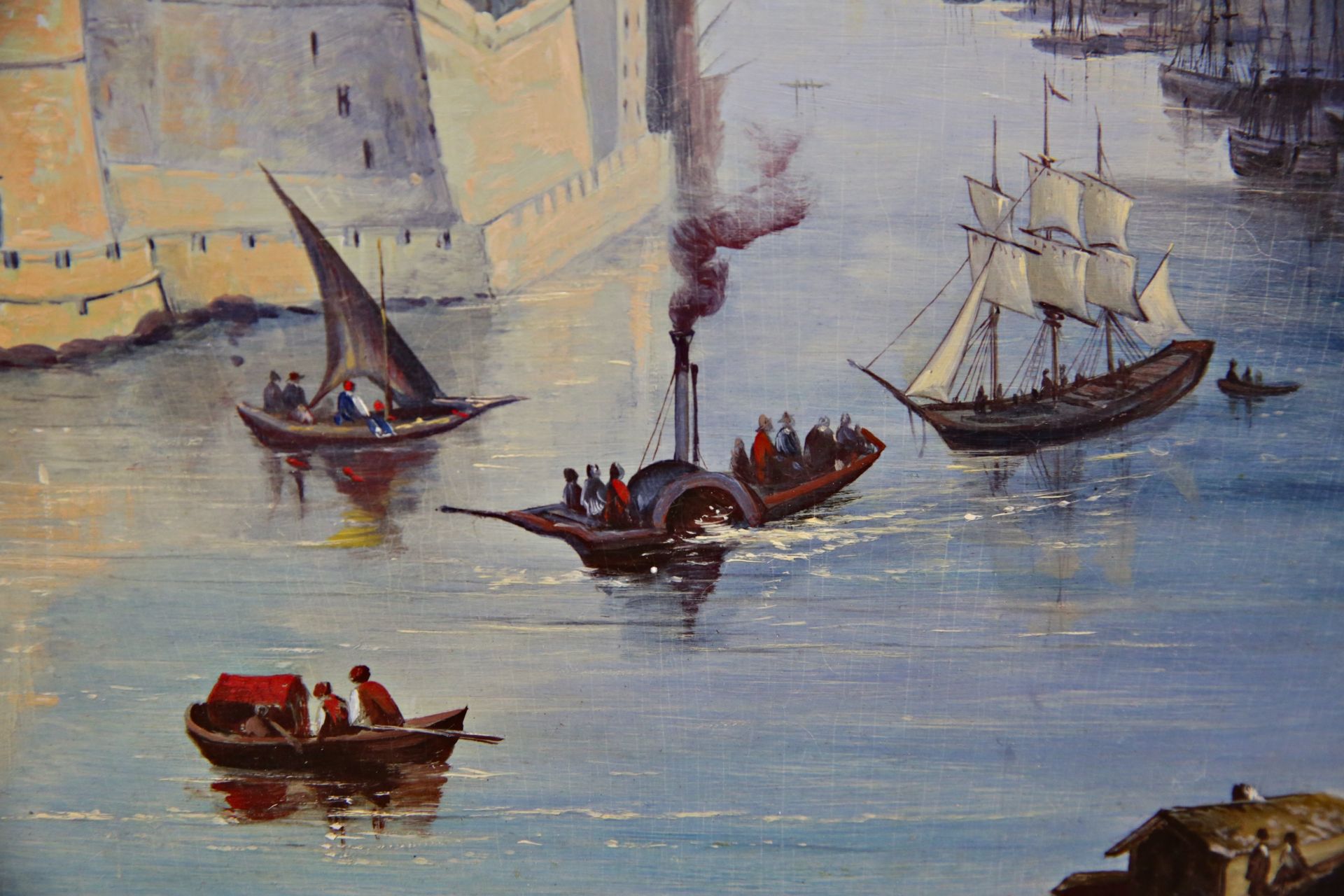 J.BETTRIDGE (XVIII - XIX) "MARSEILLES" and "WASHINGTON", a pair of paintings, oil on canvas, 19 _. - Image 8 of 9