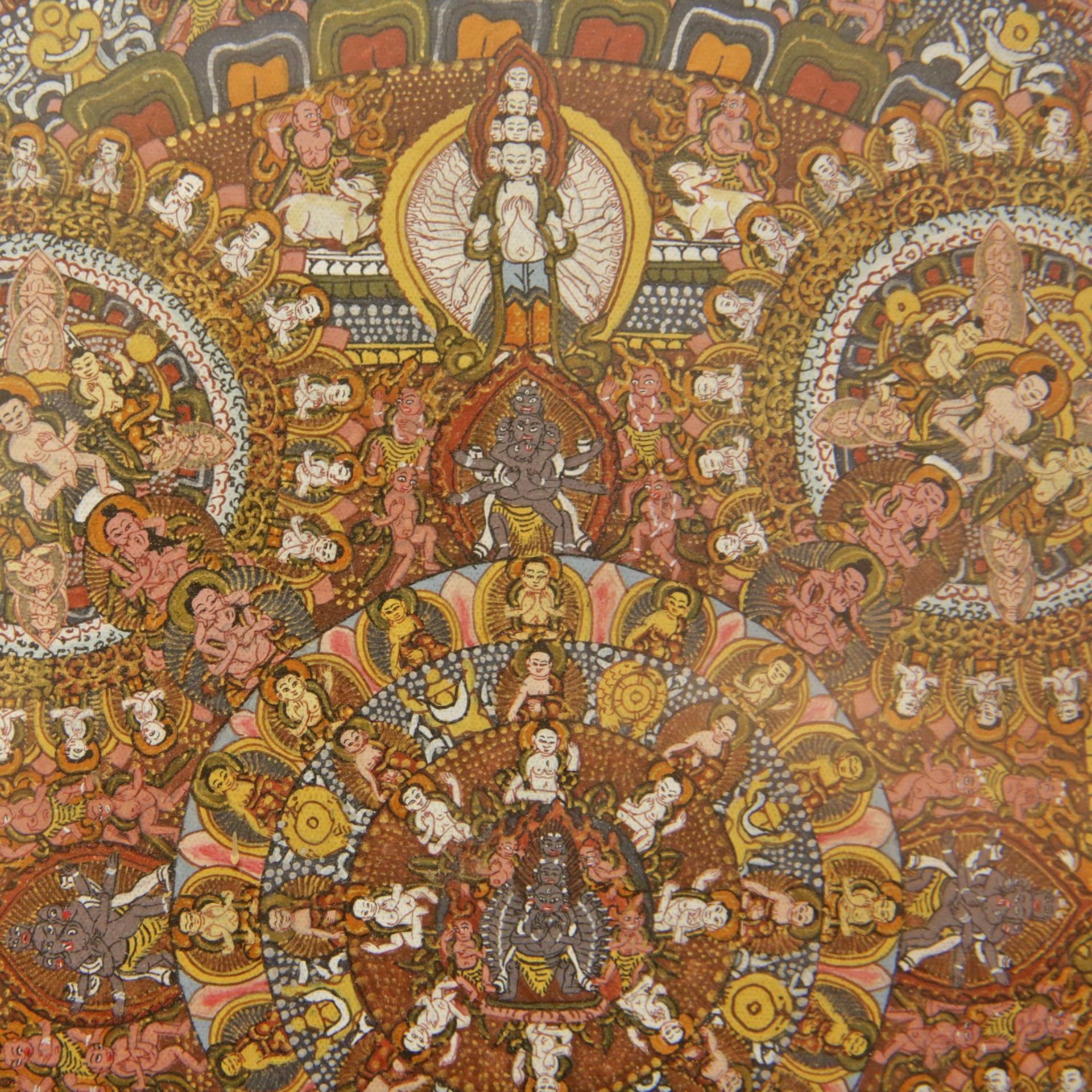 Tibetan Buddhist Newari Style Thangka painting from Nepal, 20th century. - Image 4 of 5